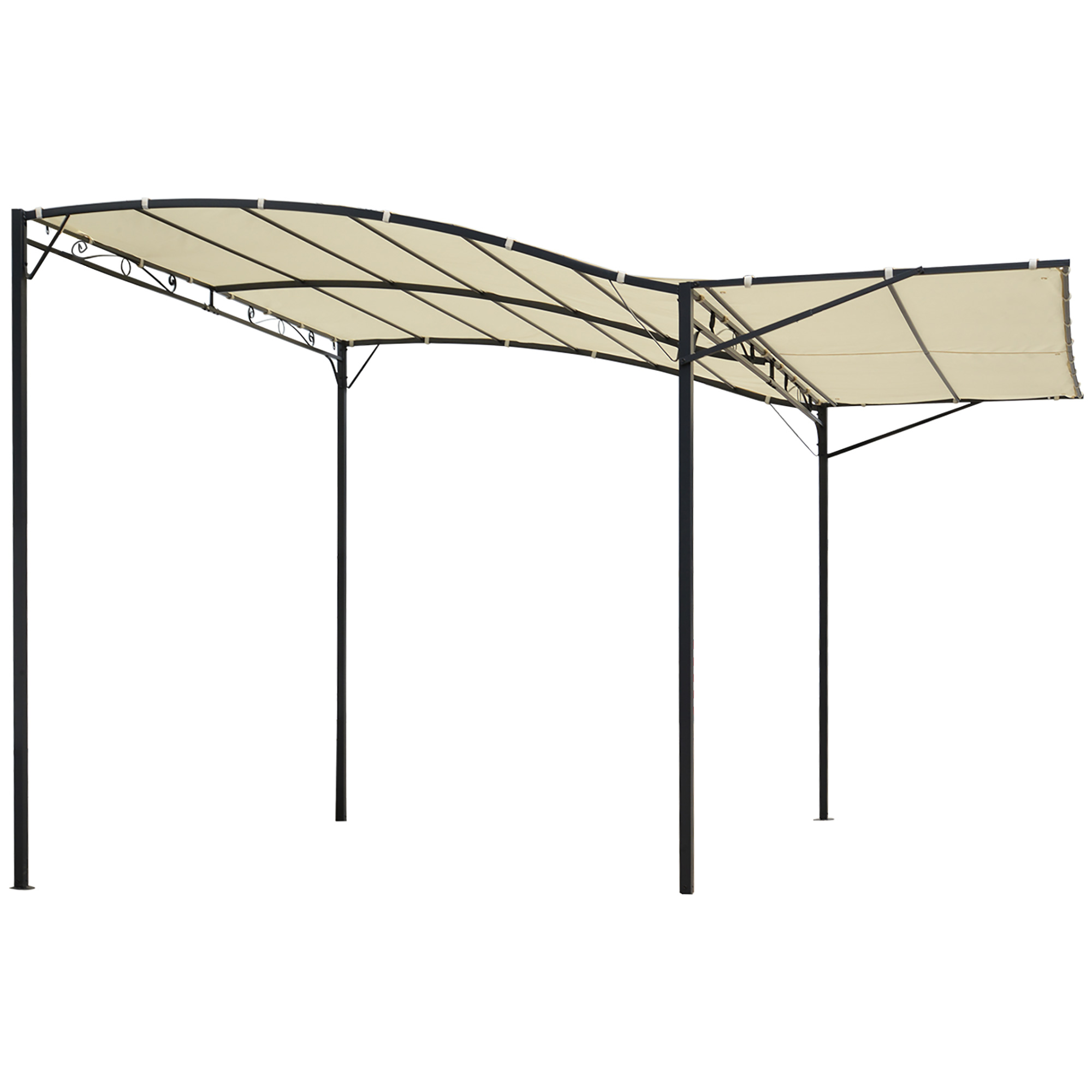 Outsunny Paviljoen tuinpaviljoen zonwering met opklapbaar afdak UV-bescherming 3 x 2,5 m