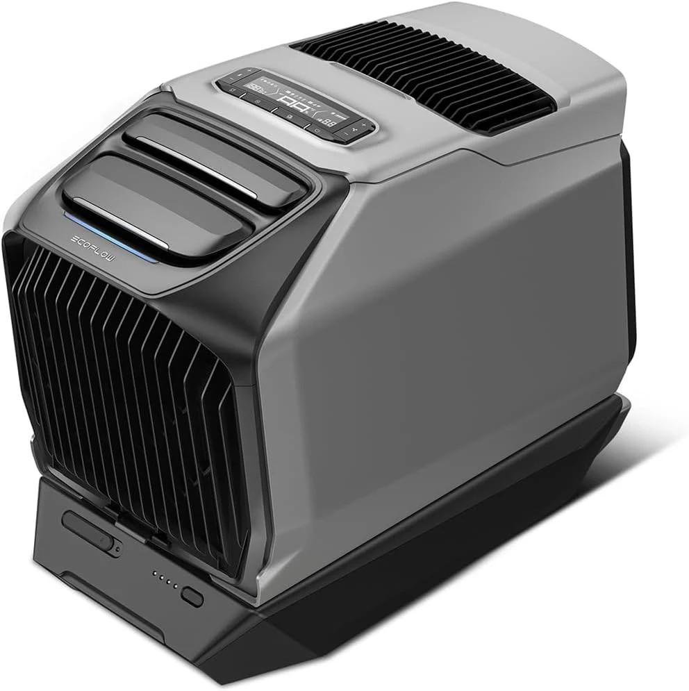 EcoFlow WAVE 3 Climatizador portátil con batería extra de 1024 Wh, refrigeración 1800 W, calefacción 2000 W, autonomía de 8 h, control por app, para camping, autocaravanas, todoterrenos