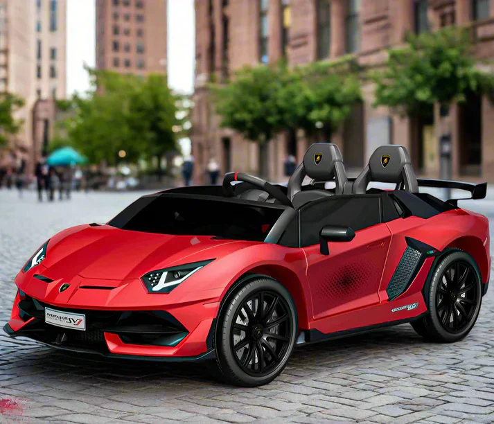 Licensed Lamborghini SVJ 24V Two Seater Kids Ride on Car With Remote - Metallic Red