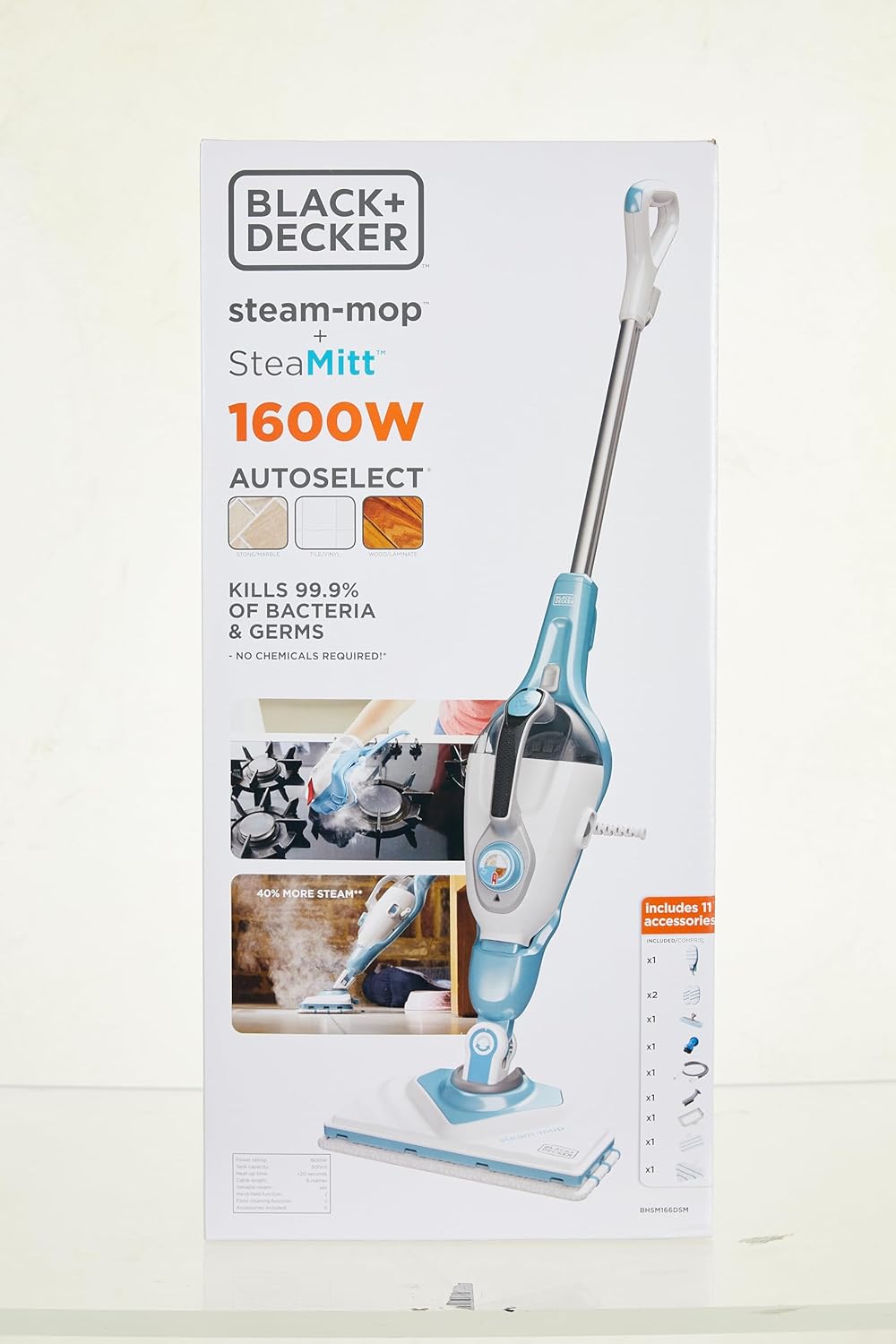 Black + Decker BHSM166DSM-QS 2-in-1 Dampfreiniger 1600 W mit Deltakopf