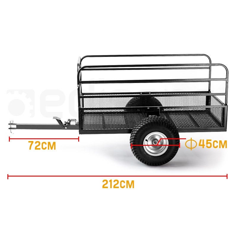 PLANTCRAFT Towed Steel Mesh Dump Cart Garden ATV Mower Trailer Tray 1250lbs