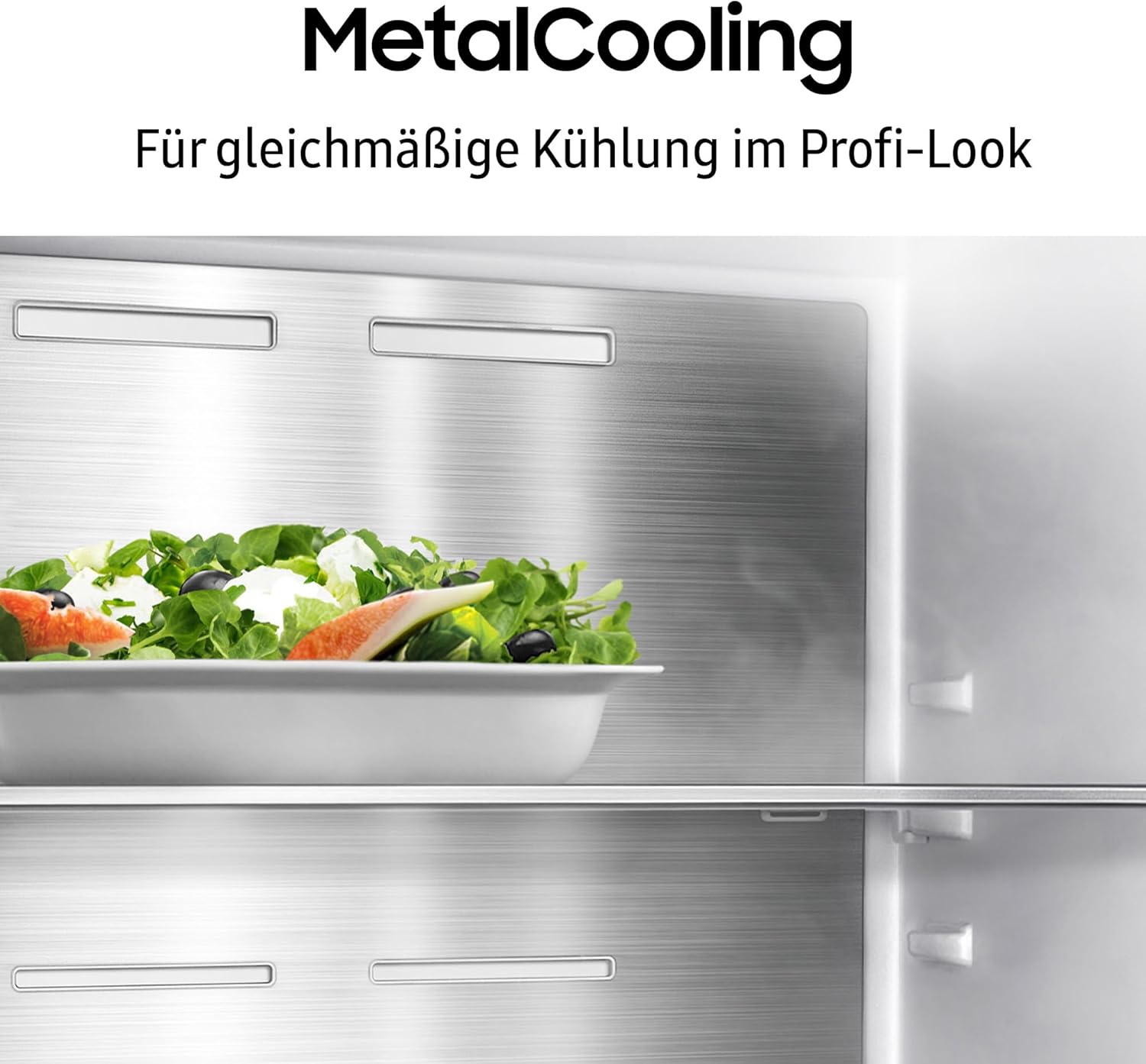 Samsung RS70F65KDFEF Side-by-Side Kühl-Gefrierkombination, AI Kühlschrank mit Gefrierfach, 178 cm, 640 l, Eis-/Wasserspender mit Wassertank, AI Energy Mode, Metal Cooling, Black Steel