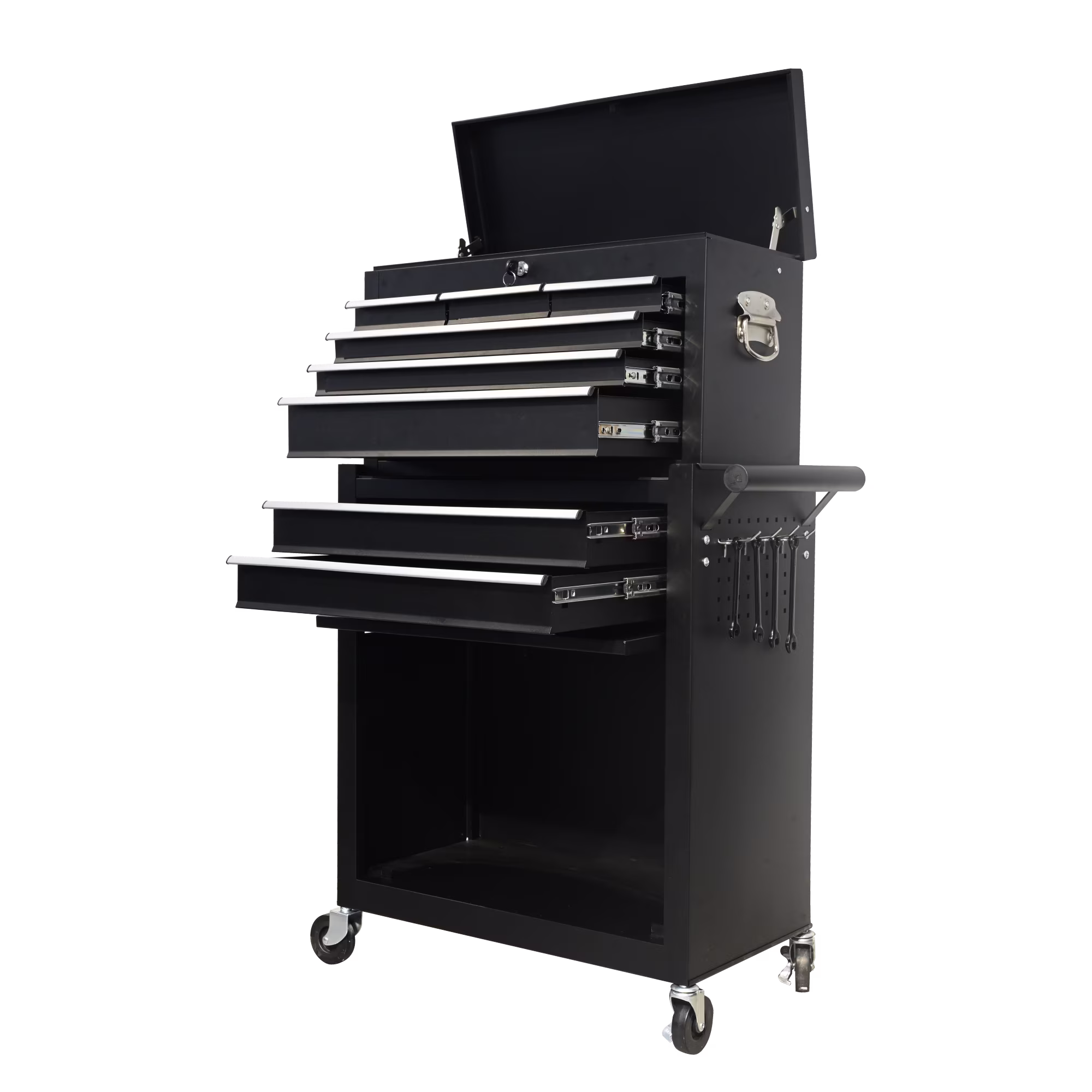 8 Drawer Large Capacity Rolling Toolbox, Detachable Cabinet Storage Tool Chest with Wheels, Tool Storage Cabinet with Lock for Workshop Garage