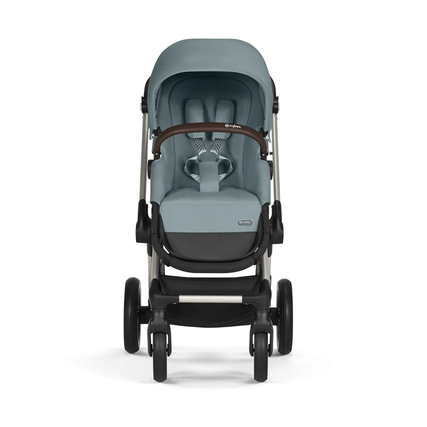 CYBEX Gold Kinderwagen EOS Lux 2-in-1 mit Babyschale Aton B2 i-Size und Babyschalen-Adapter, Reisesystem, Ab Geburt bis 22 kg (ca. 4 Jahre), Moon Black (Schwarz)
