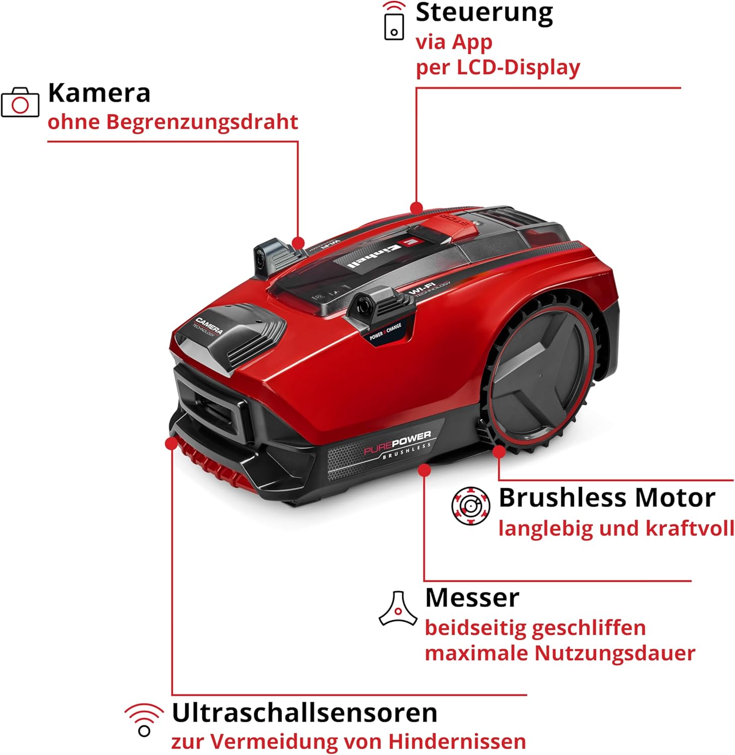 Einhell Akku-Rasenmäher RASARRO 36/38 Kit Power X-Change (36 V, 38 cm Schnittbreite, 450 m², Brushless, Mulchfunktion, 45L Fangkorb, inkl. 2x 4,0 Ah Akkus + Twincharger)