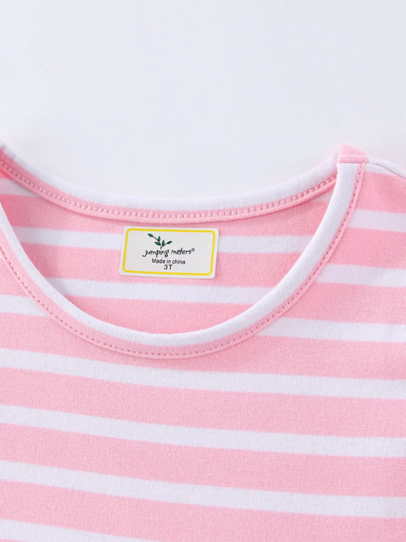 Children's Striped Bunny Embroidered Dress