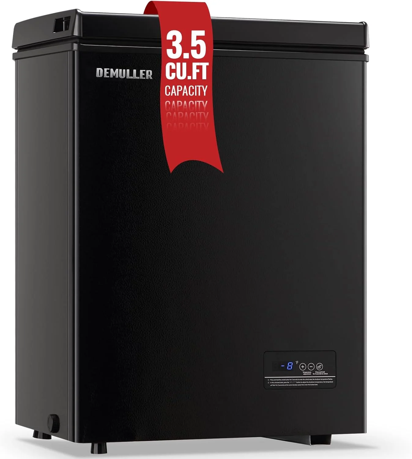 Chest Freezer 5.0Cubic Feet Deep Freezer Freestanding Freezers Removable Stainless Steel Basket