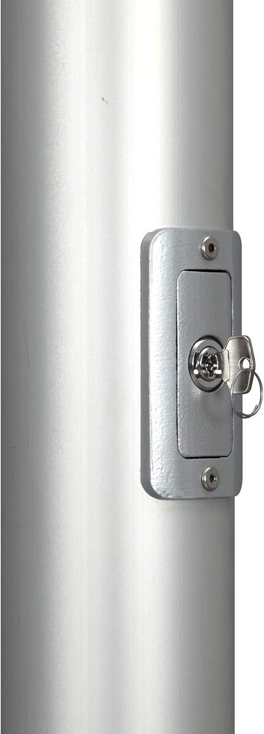 Vispronet® Alu-Fahnenmast 6 m/ø 75 mm Protect Extend ✓ Hissbarer, Drehbarer Ausleger ✓ Nahtlos Zylindrisch ✓ Diebstahlgesichert