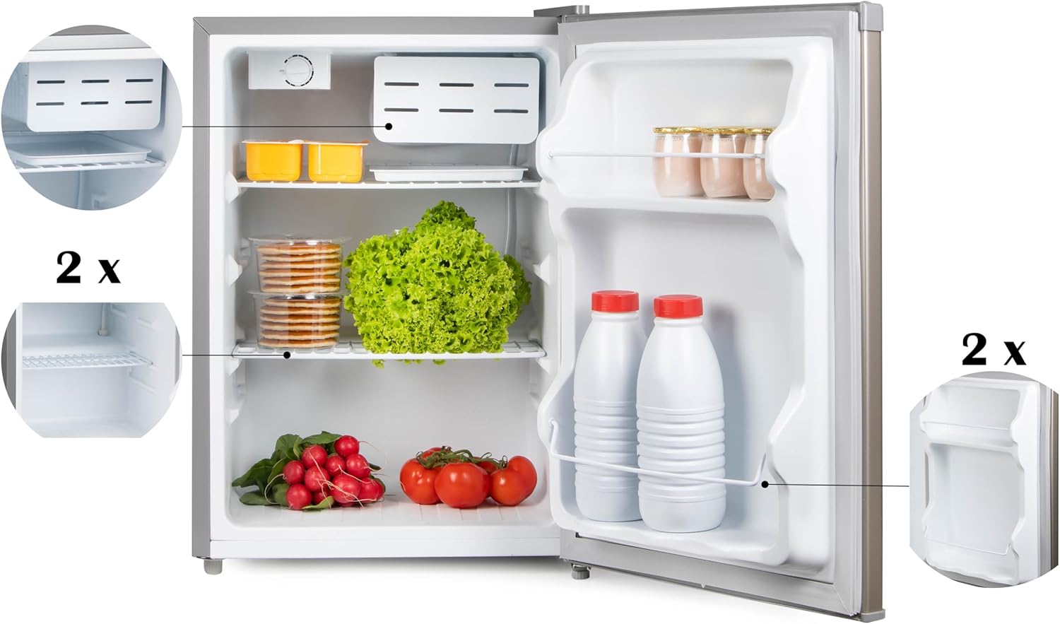 PRIMO PR154FR Réfrigérateur Table Top - 66L - E - Autonome - Argent