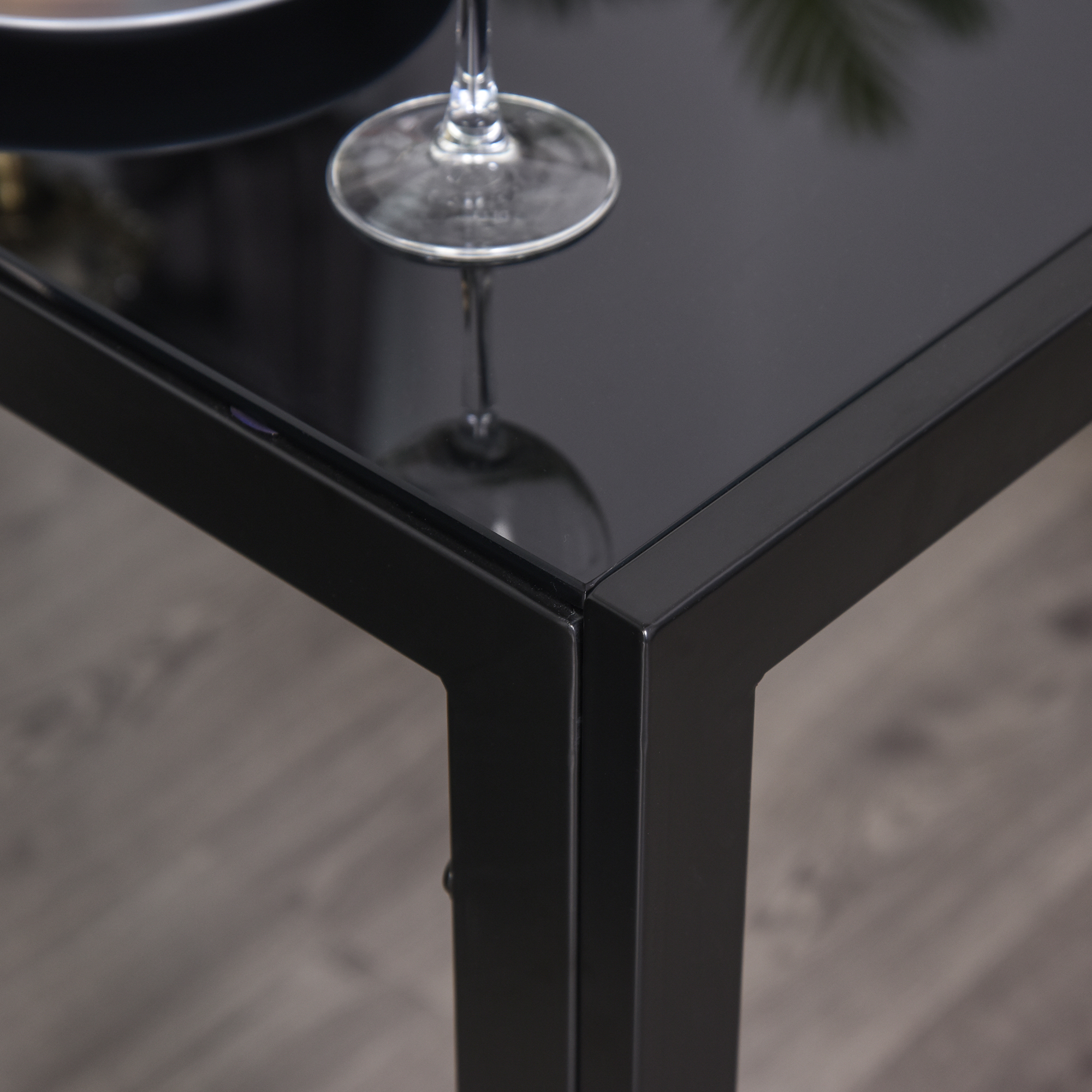 Eetset met Tafel en 2 Stoelen Ruimtebesparend Zwart