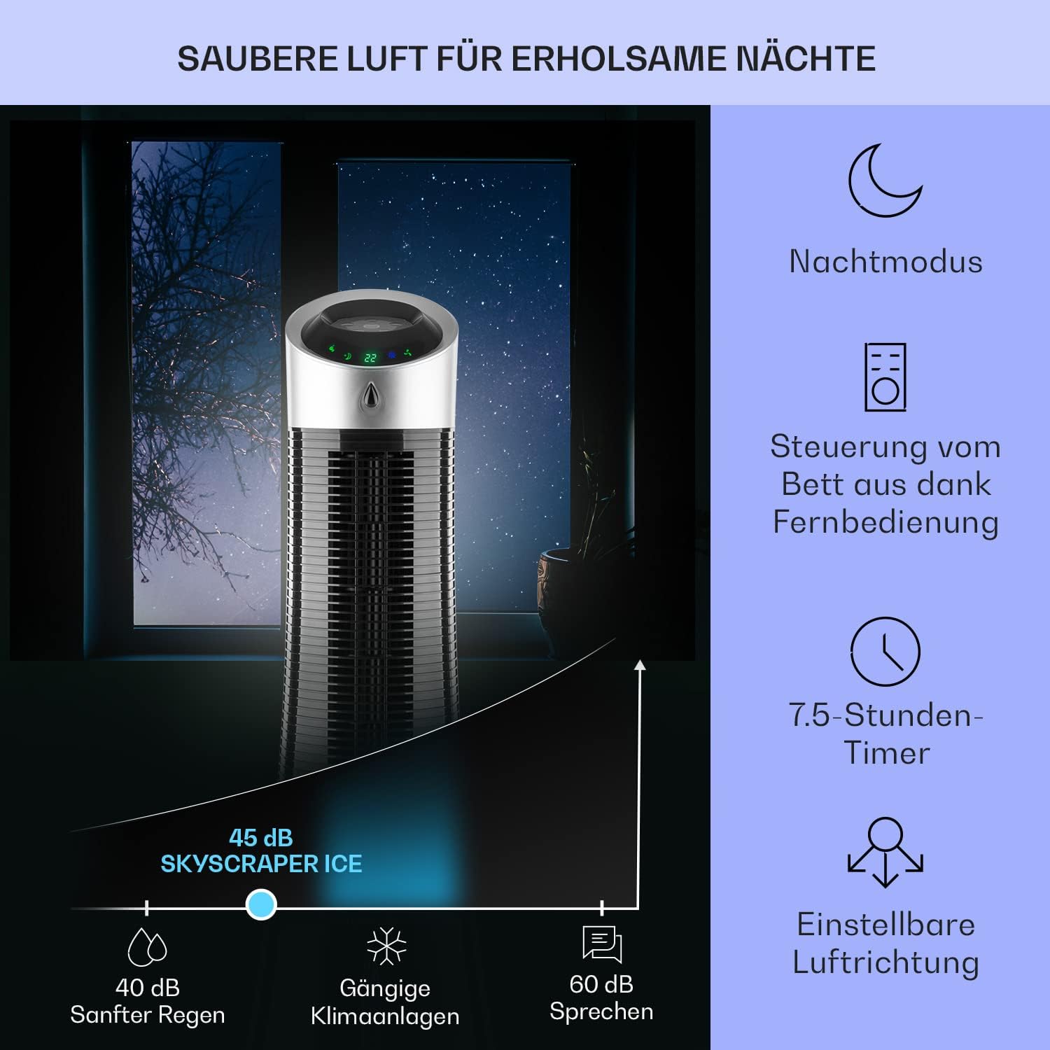 Klarstein 4-in-1: Smart Luftkühler, Ventilator, Luftbefeuchter & Ionisation I 6 L Wassertank, Oszillation, 30 W, 210 m³/h, Timer I Klimagerät ohne Abluftschlauch, Mobiles Klimagerät, Schwarz-Rosegold