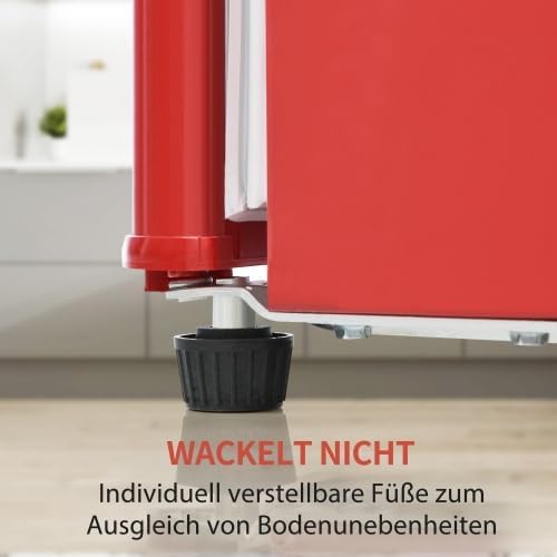 Merax Retro Kühlschrank mit Gefrierfach – Kleiner Mini Kühlschrank, 92L Gesamtvolumen, 28L Gefrierfach, 7 Temperaturstufen, Energieeffizienzklasse D – Ideal für Küche, Wohnzimmer