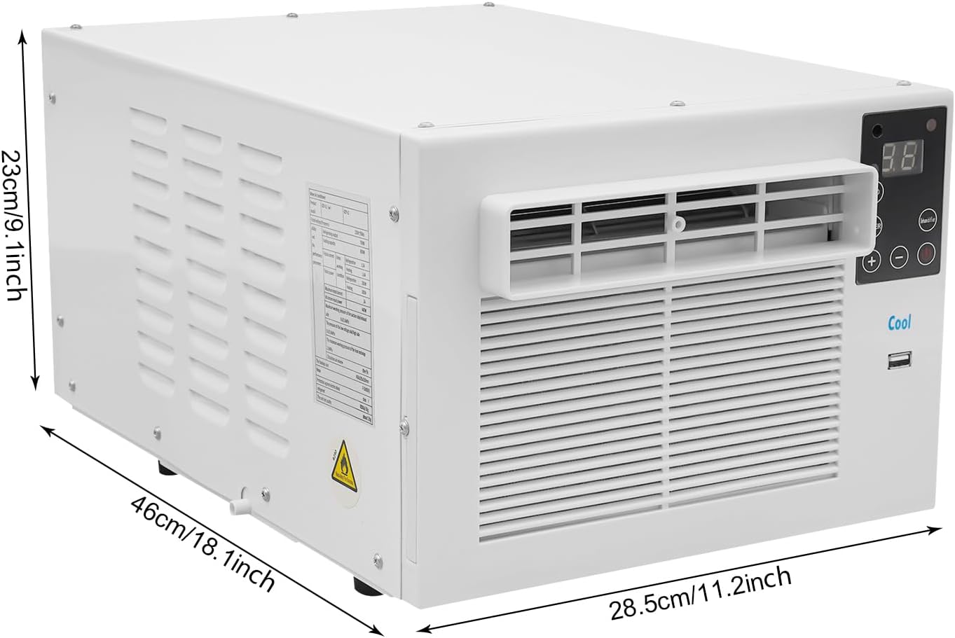 Mini Klimaanlage - 280W Klein Fensterklimaanlage mit Fernbedienung und Abluftschlauch, Mobile Kompakt Einbau Klimagerät, Tragbare Luftkühler für Schlafzimmer, Wohnzimmer, Büro