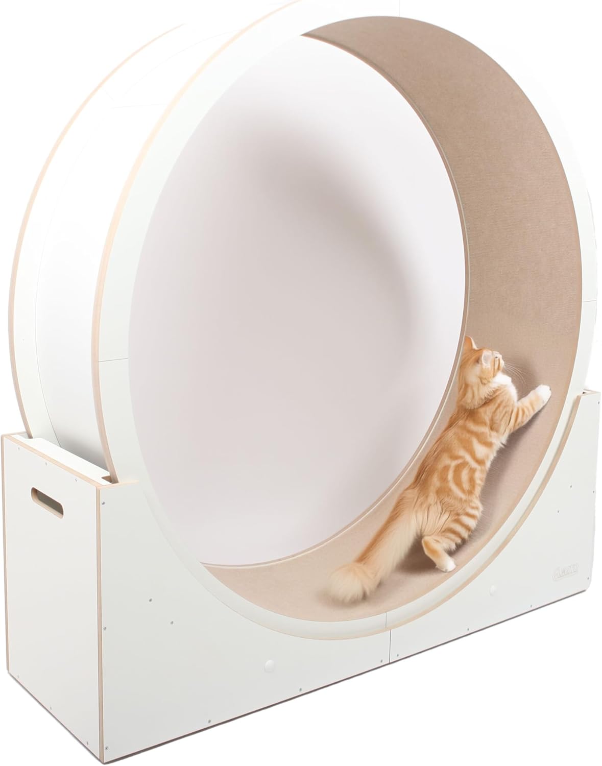 Elmato Katzenlaufrad Simba L & XXL ca. 120 cm / 140 cm in weiß/beige & grau/meliert (beige, 120 cm)