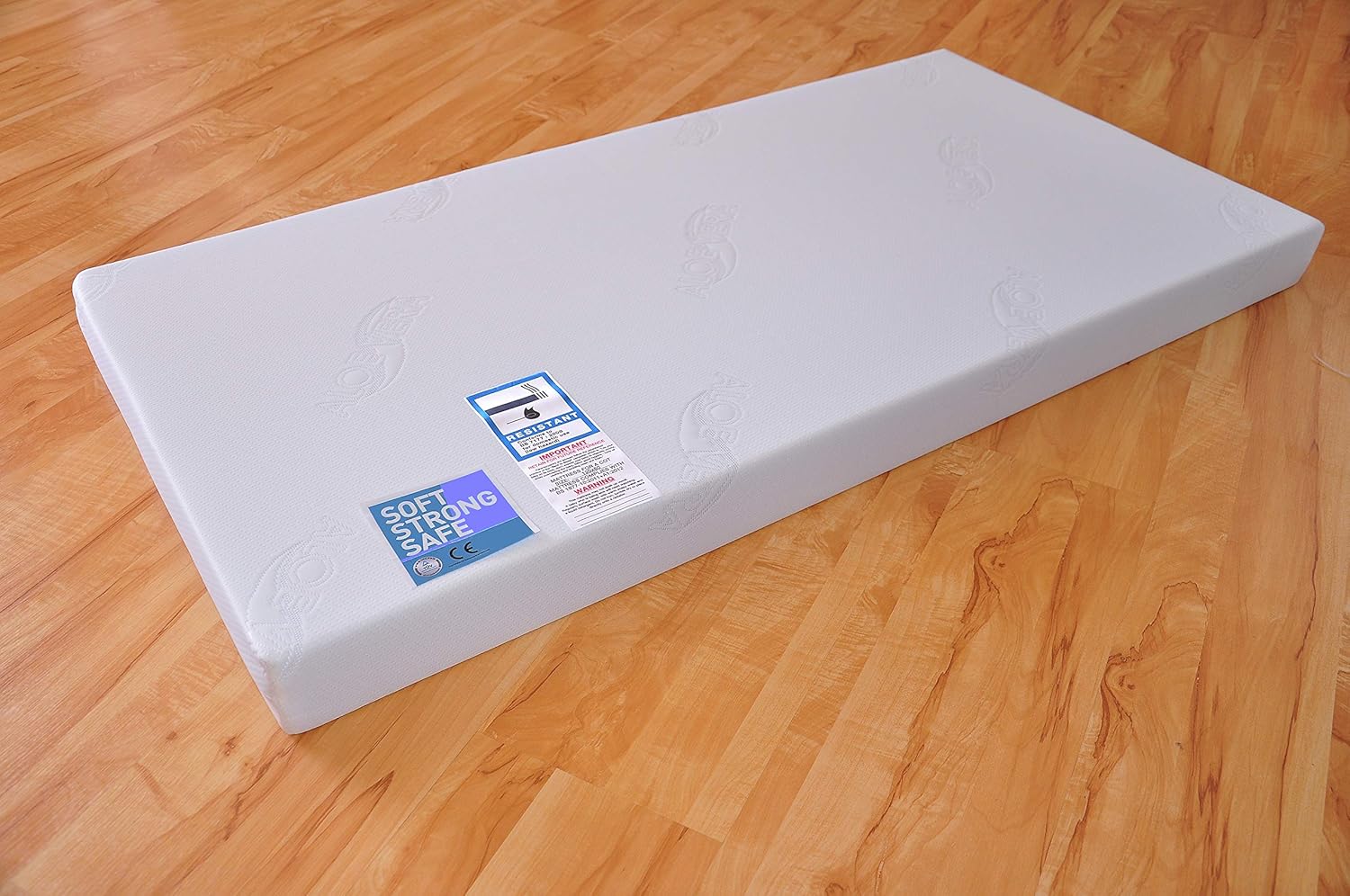 Marsell Baby Gitterbett mit Schublade mit Deckel Babybett Kinderbett mit Aloe Vera Schaumstoffmatratze Zahnschienen höhenverstellbar Weiß umbaubar zum Juniorbett