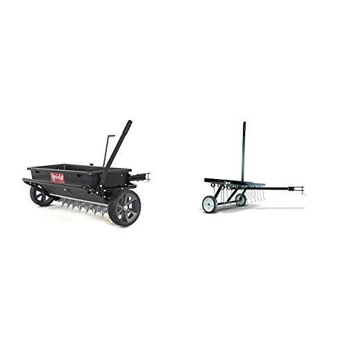 45-0543 100 lb. Tow Spiker/Seeder/Spreader, Black & 40-Inch Tine Tow Dethatcher 45-0294,Black