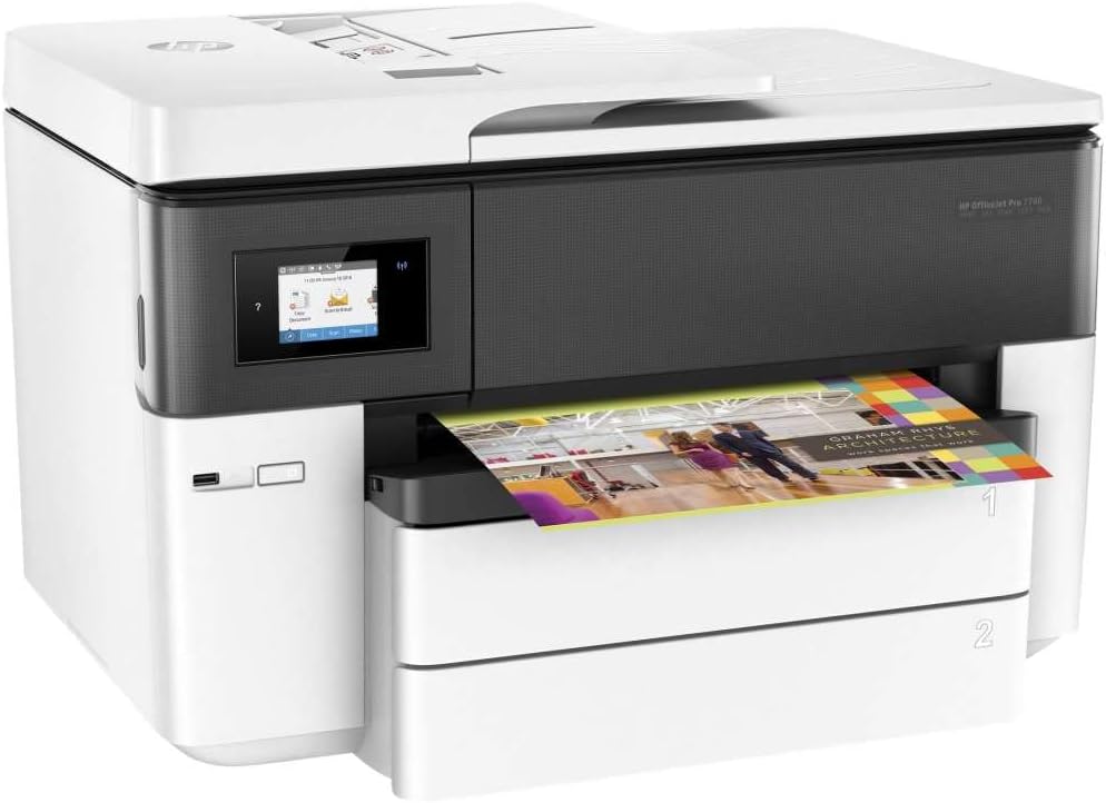 HP OfficeJet Pro 9720e A3-Multifunktionsdrucker, Drucken bis A3, 3 Monate gratis drucken mit HP Instant Ink inklusive, HP+, Drucker, Scanner, Kopierer, Fax, WLAN, LAN, Duplex, Airprint, Grau-Weiß