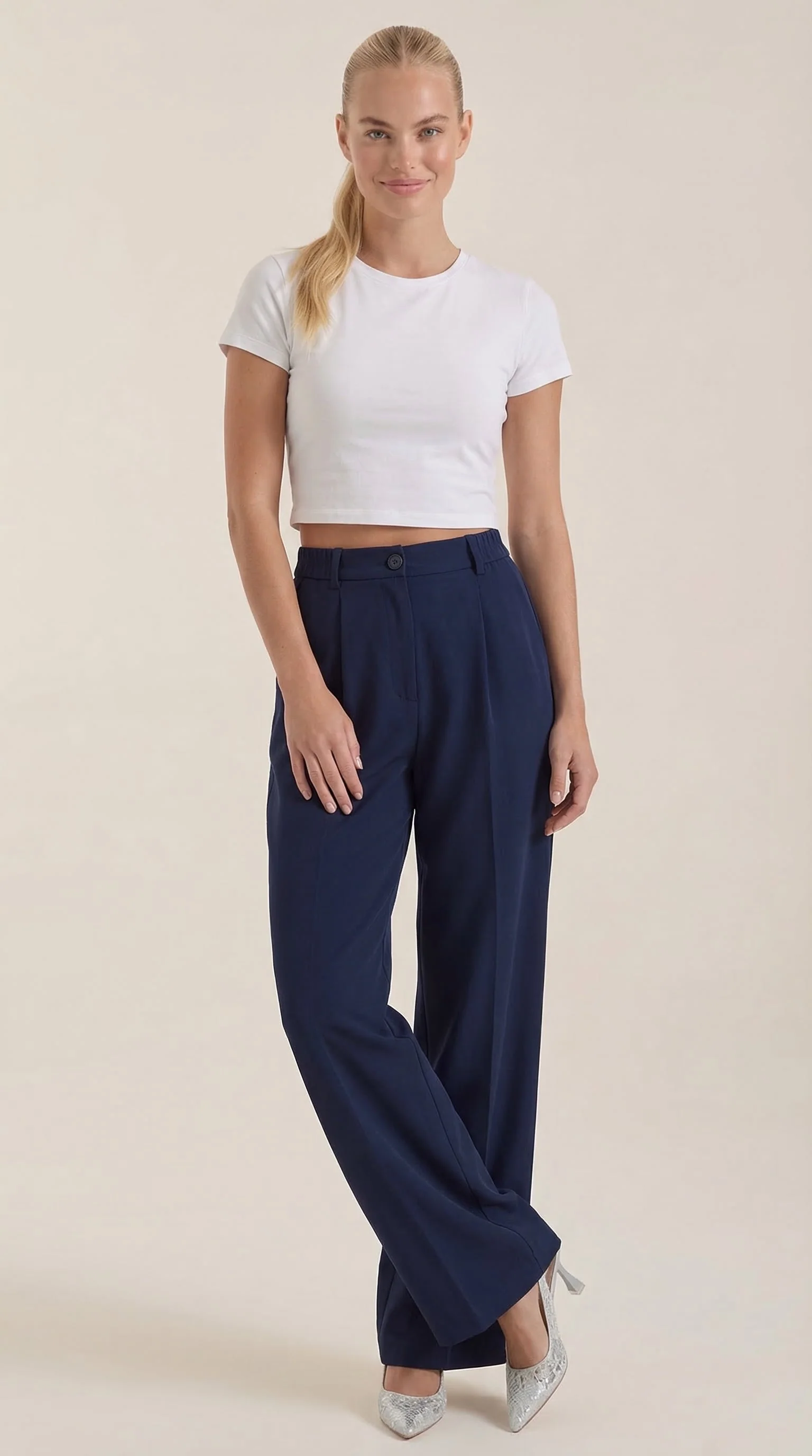 High Waist Stoffhose