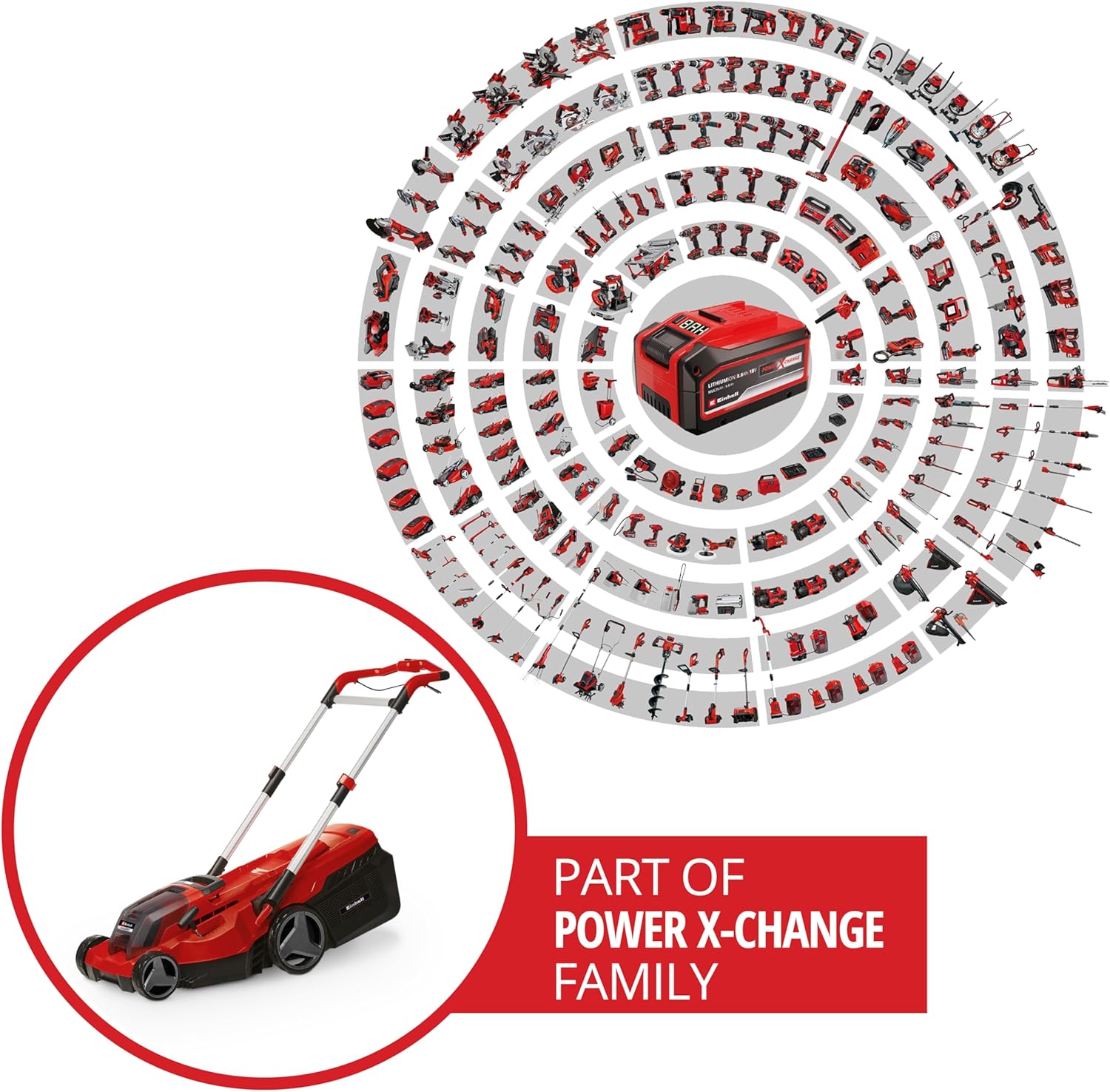 Einhell Akku-Rasenmäher RASARRO 36/38 Kit Power X-Change (36 V, 38 cm Schnittbreite, 450 m², Brushless, Mulchfunktion, 45L Fangkorb, inkl. 2X 4,0 Ah Akkus + Twincharger)