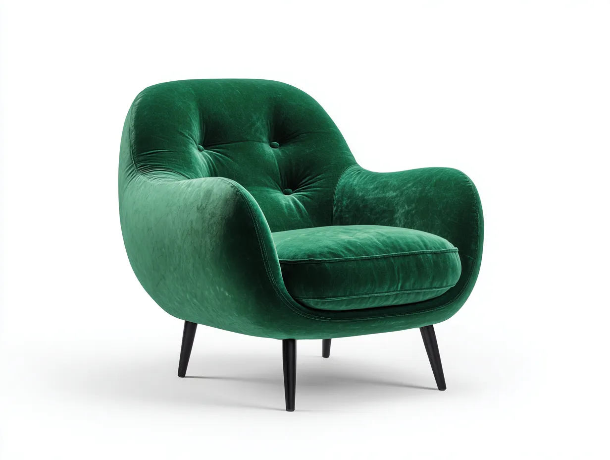 Sessel-Samt-Holz-87 x 89 x 92 cm-Grün-Modern