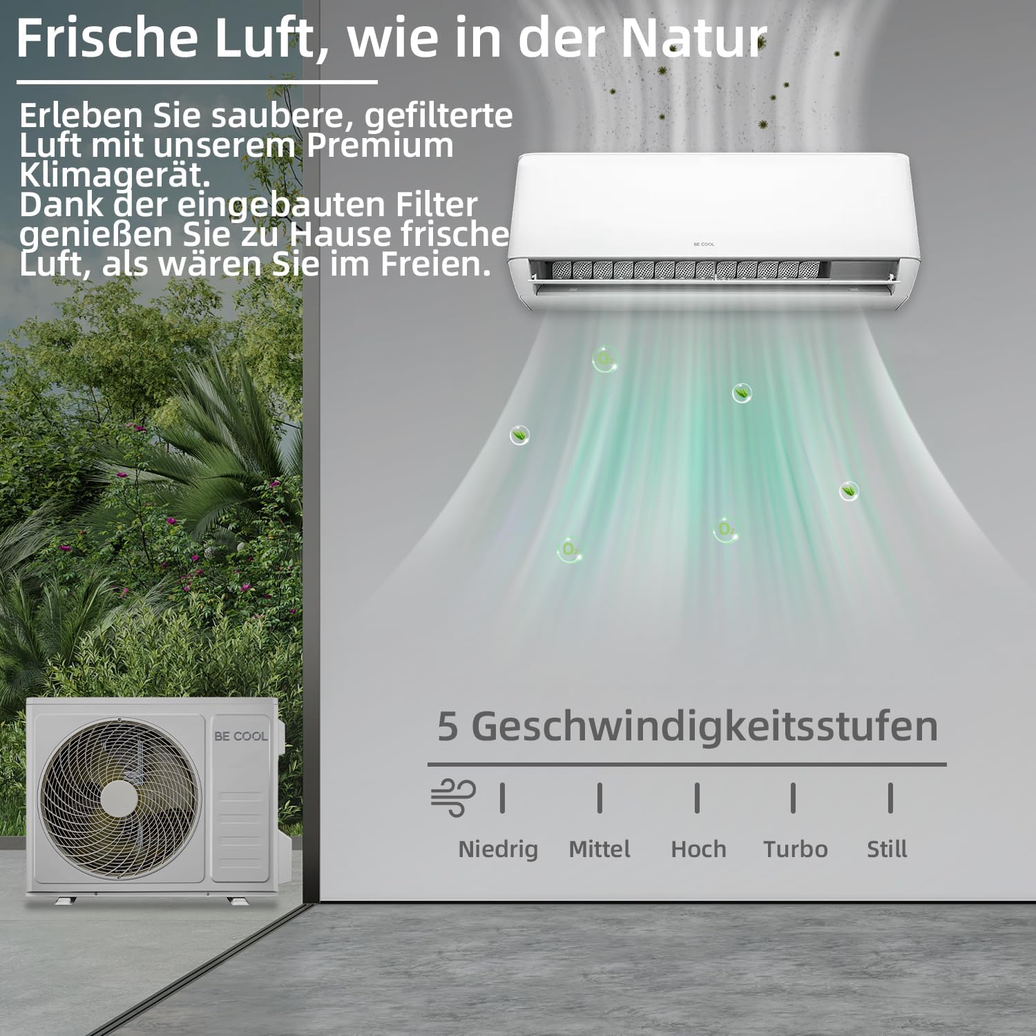 BE COOL Premium Split-Klimagerät T-PRO Series 12.000 BTU – Smarte Klimatisierung für Ihr Zuhause!