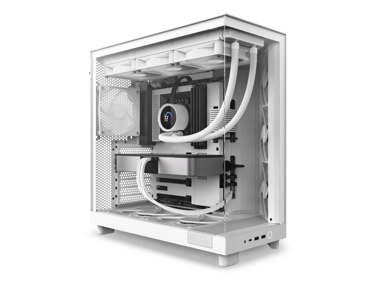 NZXT H6 FLOW Compact Dual-Chamber Mid-Tower Behuizing met Airflow, Wit, CC-H61FW-01