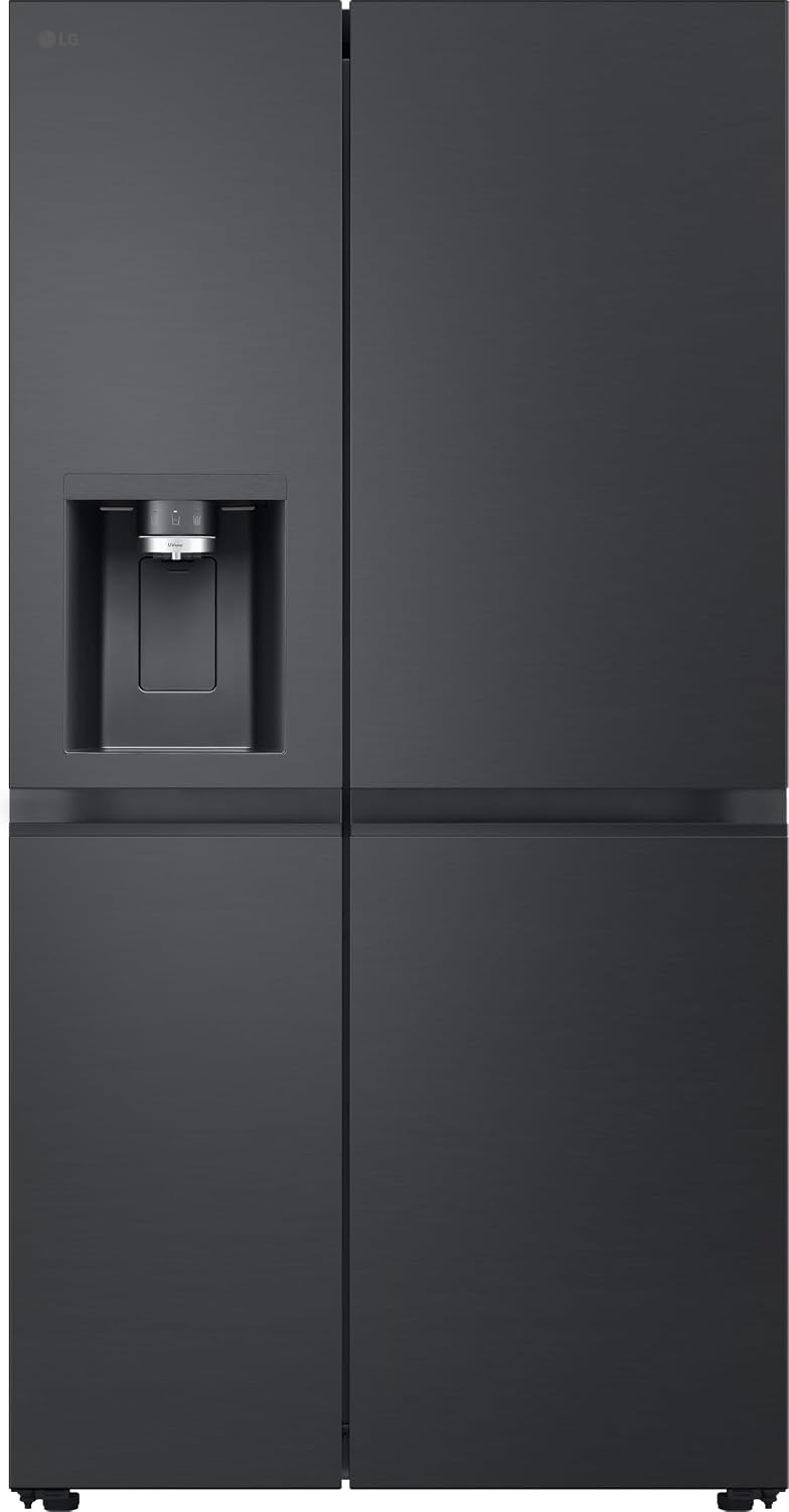 LG GSLE91EVAC Side by Side Kühlschrank, Klasse C, 628 L, Multi-Door Kühlschrank mit Gefrierfach, Eis-, Crushed Ice- Wasserspender mit UVnano, Total NoFrost, Smart Inverter Kompressor, Wi-Fi