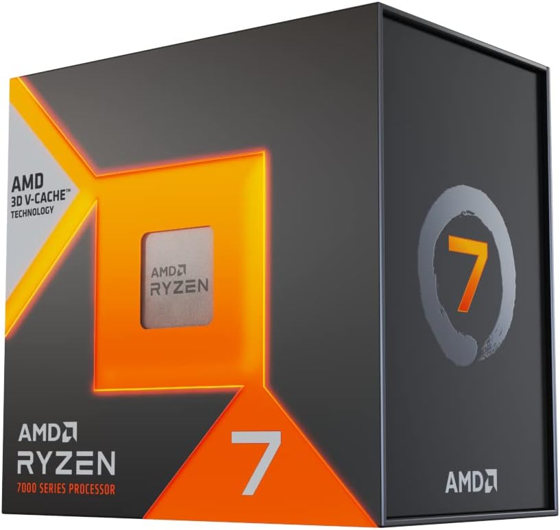 AMD Ryzen 7 7800X3D Processeur avec La Technologie 3D V-Cache (Radeon Graphique Intégré, 8 Cœurs/16 Threads, 120W TDP, Socket AM5, Cache 104 Mo, Jusqu'à 5,0 GHz Fréquence Boost, sans Ventilateur)