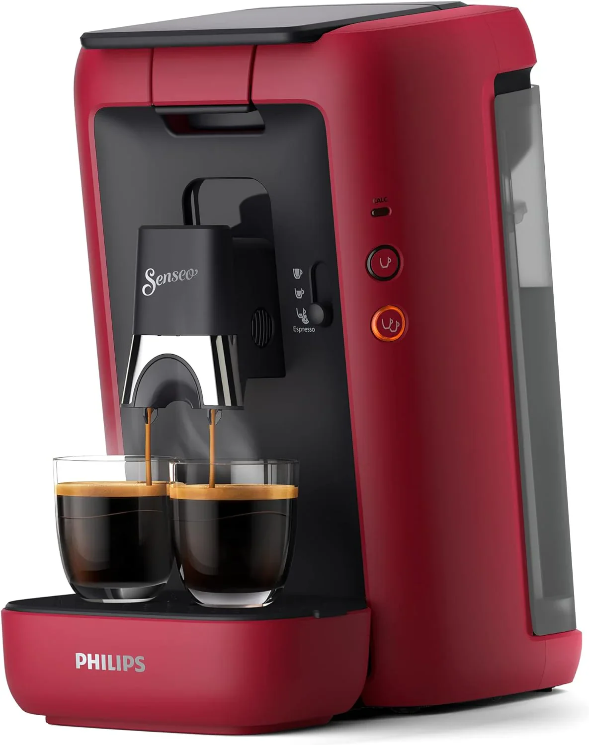 Philips Senseo Maestro Kaffeepadmaschine mit Kaffeestrkewahl und Memo-Funktion, 1,2 Liter Wasserbehlter, Gr��nes Produkt, Farbe: Rot (CSA260/90)