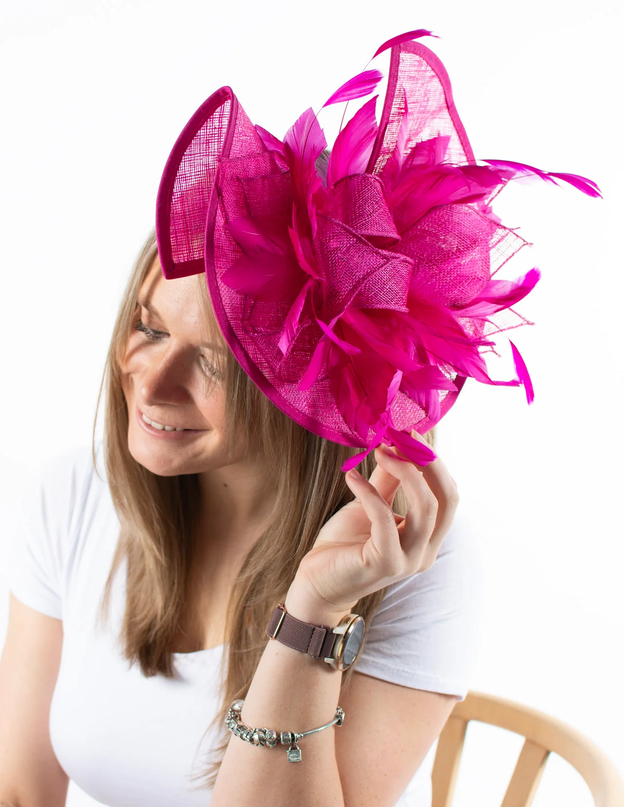 Fascinator | Fancy Floral Hat | Hot Pink