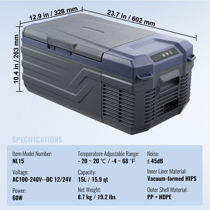 Réfrigérateur Portable - DUOKU - Modèle NL15 - 15 L - Température -20 à 20 ℃ - 12 Volts