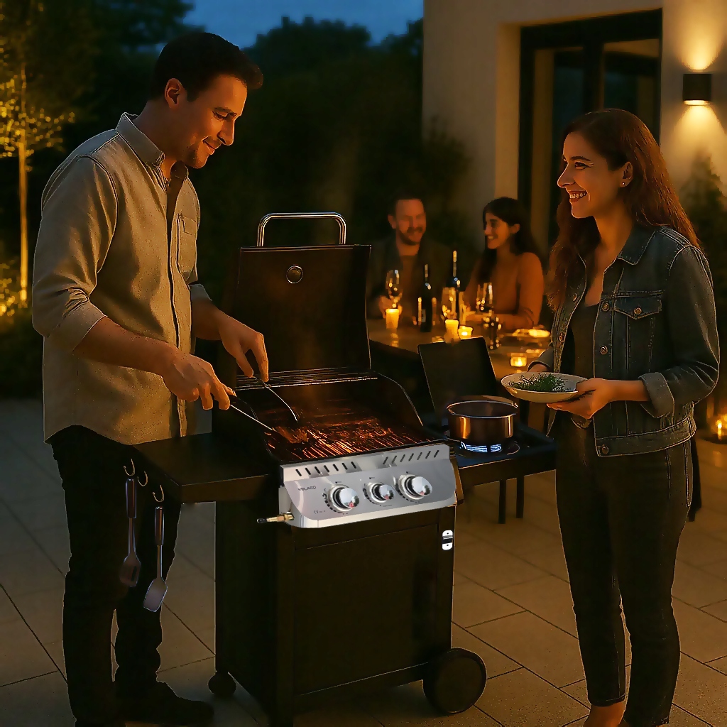 GRILL GAZOWY APOLLO-A RUSZT ŻELIWNY 8,5 KW + POKROWIEC