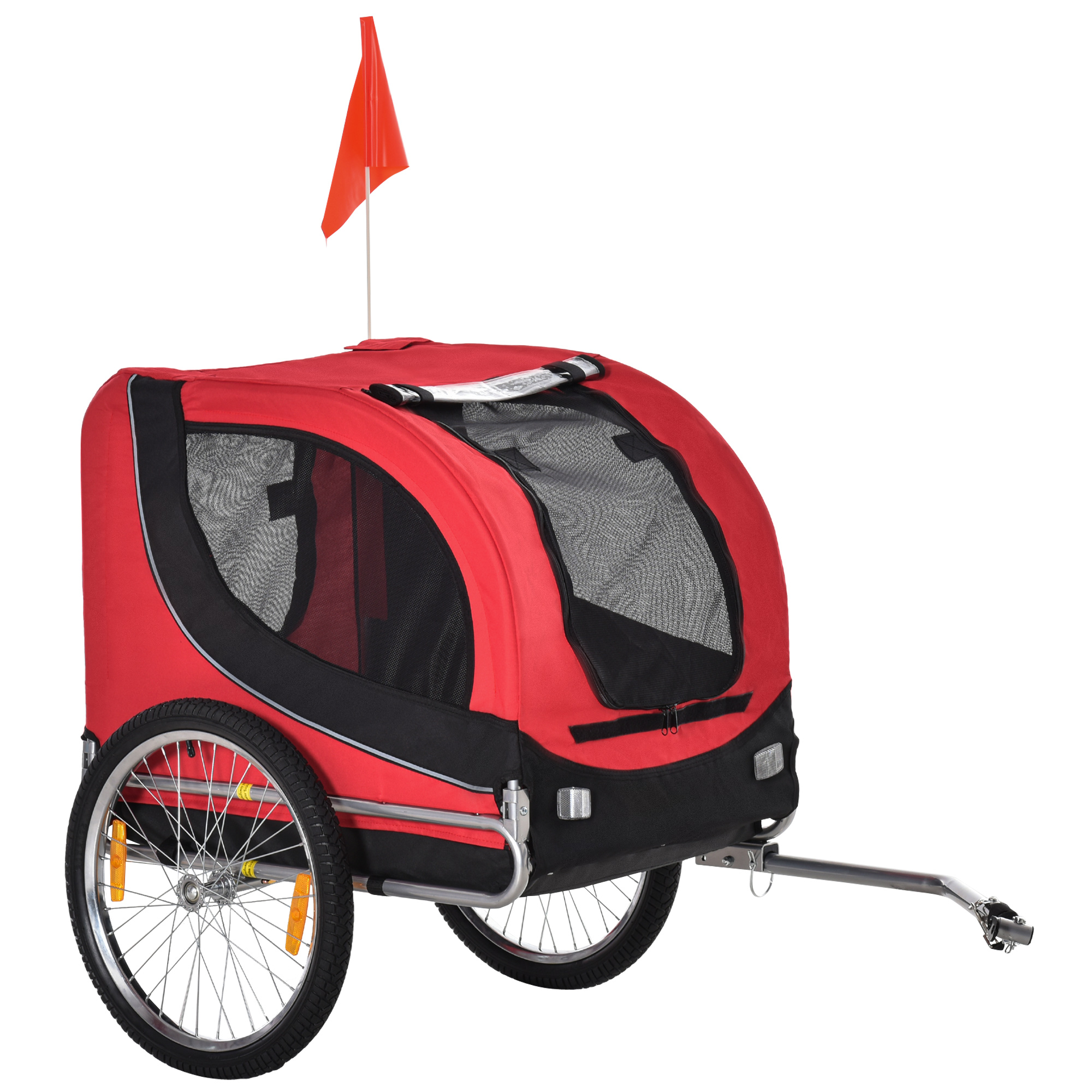 Hondenaanhanger fietskar hondenfietskar rood/zwart