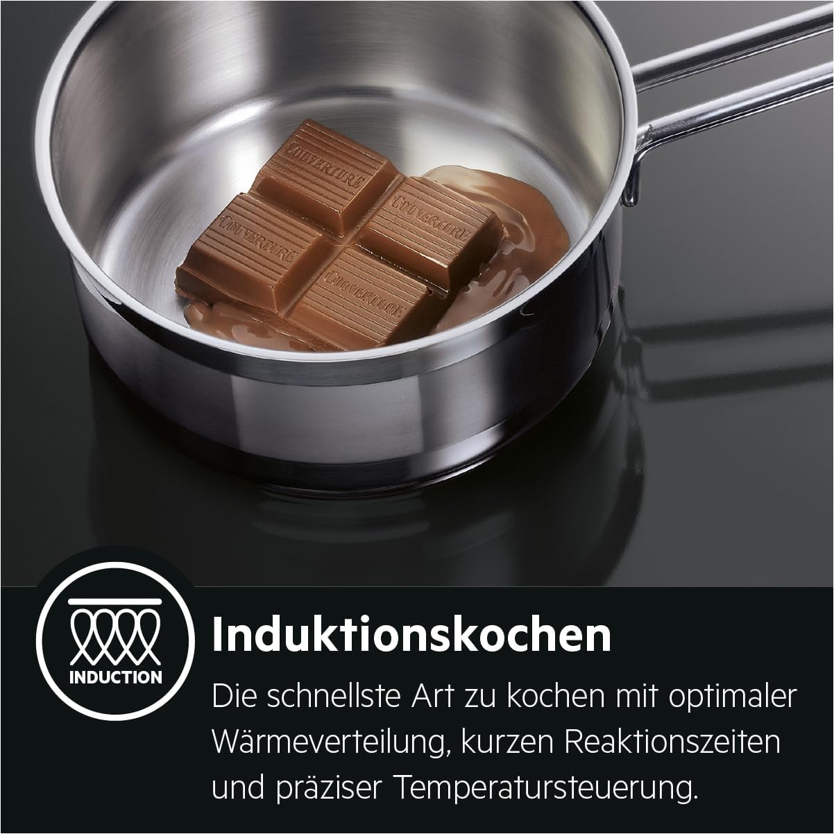 AEG Standherd mit Induktions-Kochfeld 60 cm/SteamBake – mit Feuchtigkeitszugabe/Hob²Hood/Touch-Bedienung/Grillfunktion/Display mit Uhr/Kindersicherung/A / CIB6644BBW