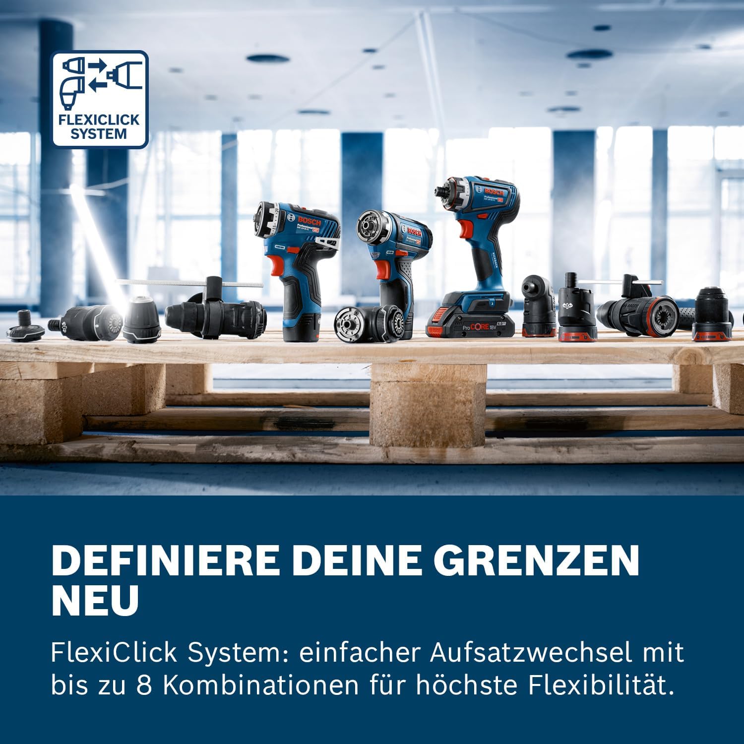 Professional 12V System Akku Bohrschrauber GSR 12V-35 FC - FlexiClick System (inkl. 2x Akku GBA 3.0Ah, Schnellladegerät GAL 12V-40, Bohrfutteraufsatz GFA 12-B, L-BOXX)