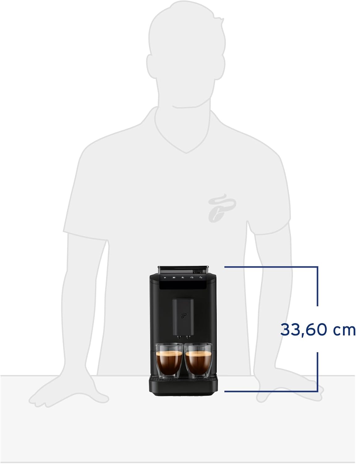 Tchibo Kaffeevollautomat Esperto2 Caffè mit 2-Tassen-Funktion für Caffè Crema und Espresso, Granite Black - INKLUSIVE Kaffeeprobierset GRATIS