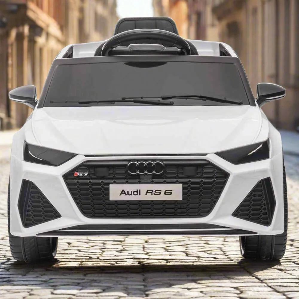 Licensed 12V Audi RS6 Avant Kids Ride on Car with parental control In White