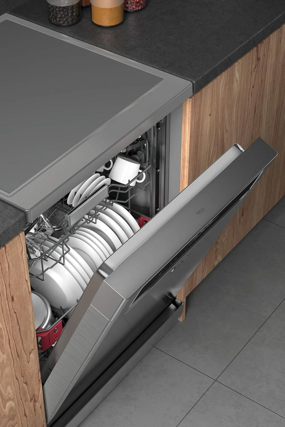 Bauknecht B7F HP43 XA Vrijstaande vaatwasser/ 60 cm/ 15 couverts/ PowerClean Pro-Effectieve hogedruksproeiers/ Natural Dry-Automatische deuropening-Betere droging/ Maxi Space-Meer binnenruimte