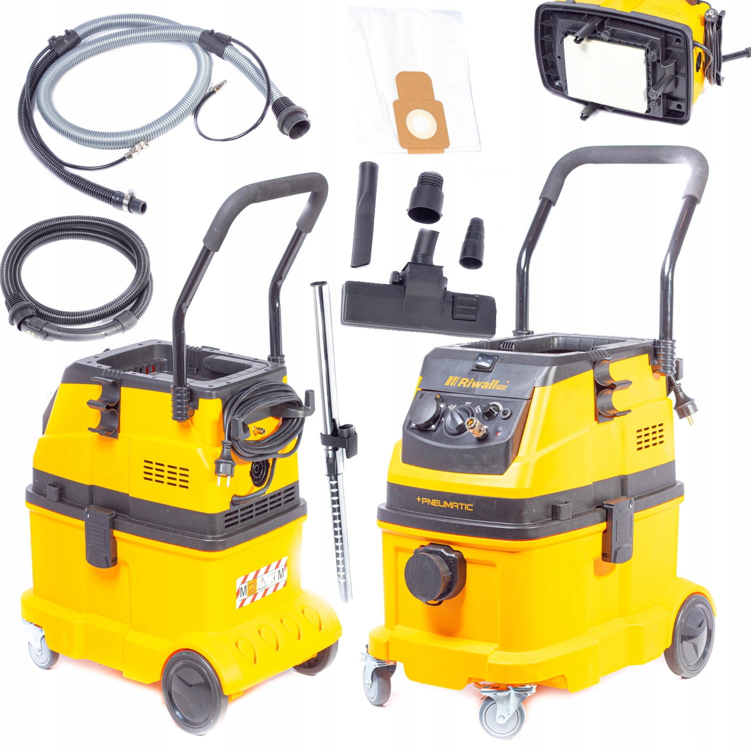 Bezpyłowy Odkurzacz przemysłowy Riwall dr Gnot AUTOMATYCZNY OTRZĄSACZ +PNEU