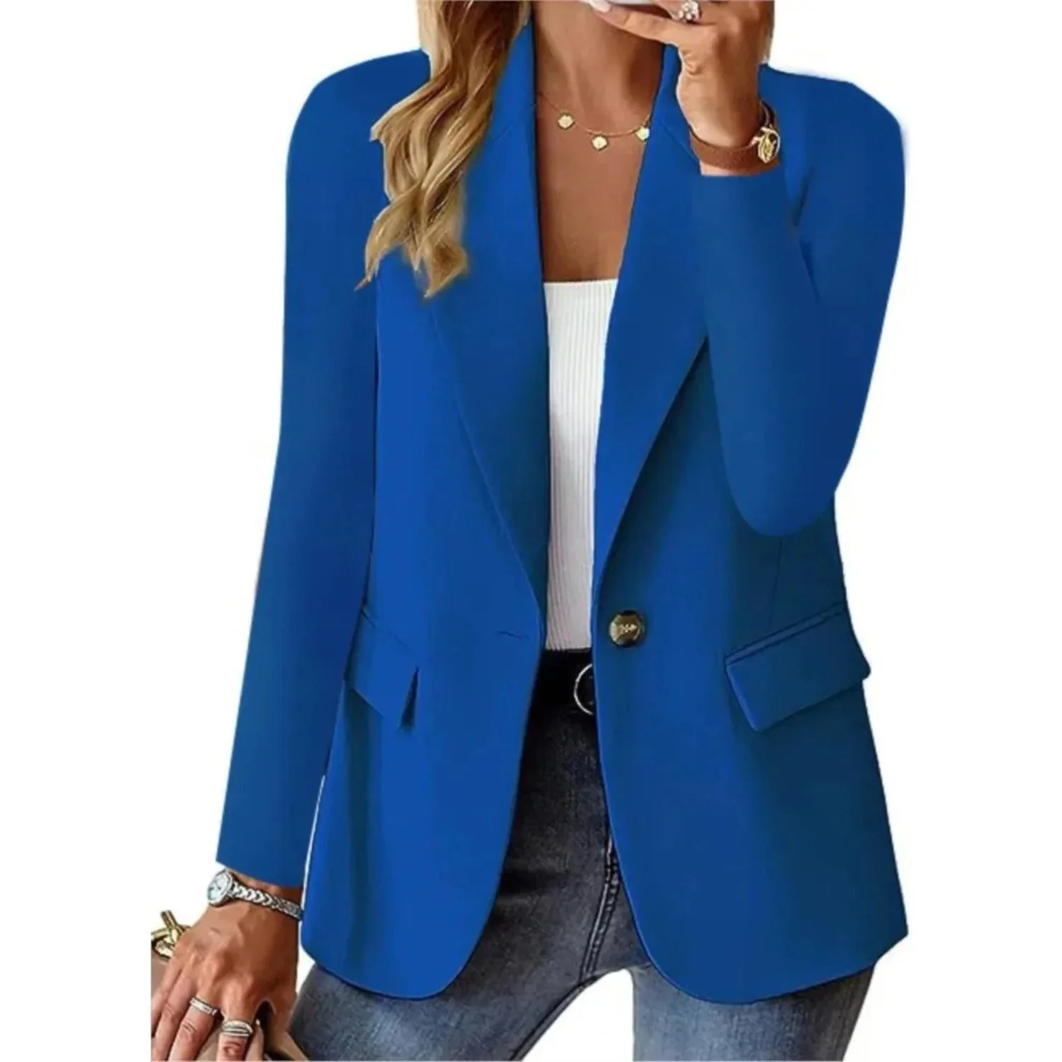 Damen Blazer Tailliert | Bequemer Stretch Blazer f��r Business und Freizeit | Modernes Sakko Figurbetont & Vielseitig
