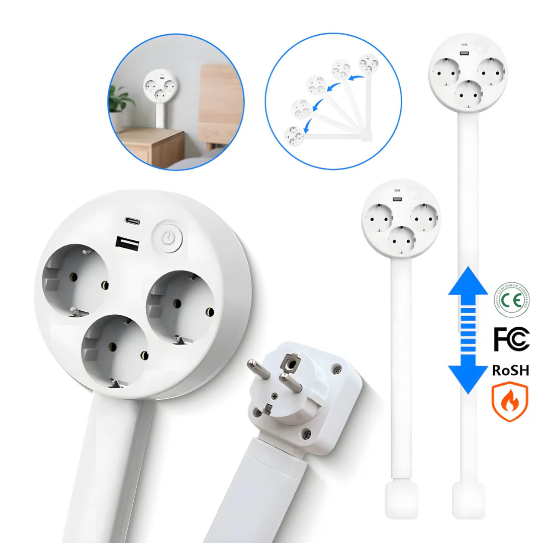 PowerReach | De slimme, stijlvolle uitschuifbare stopcontactdoos voor modern wonen