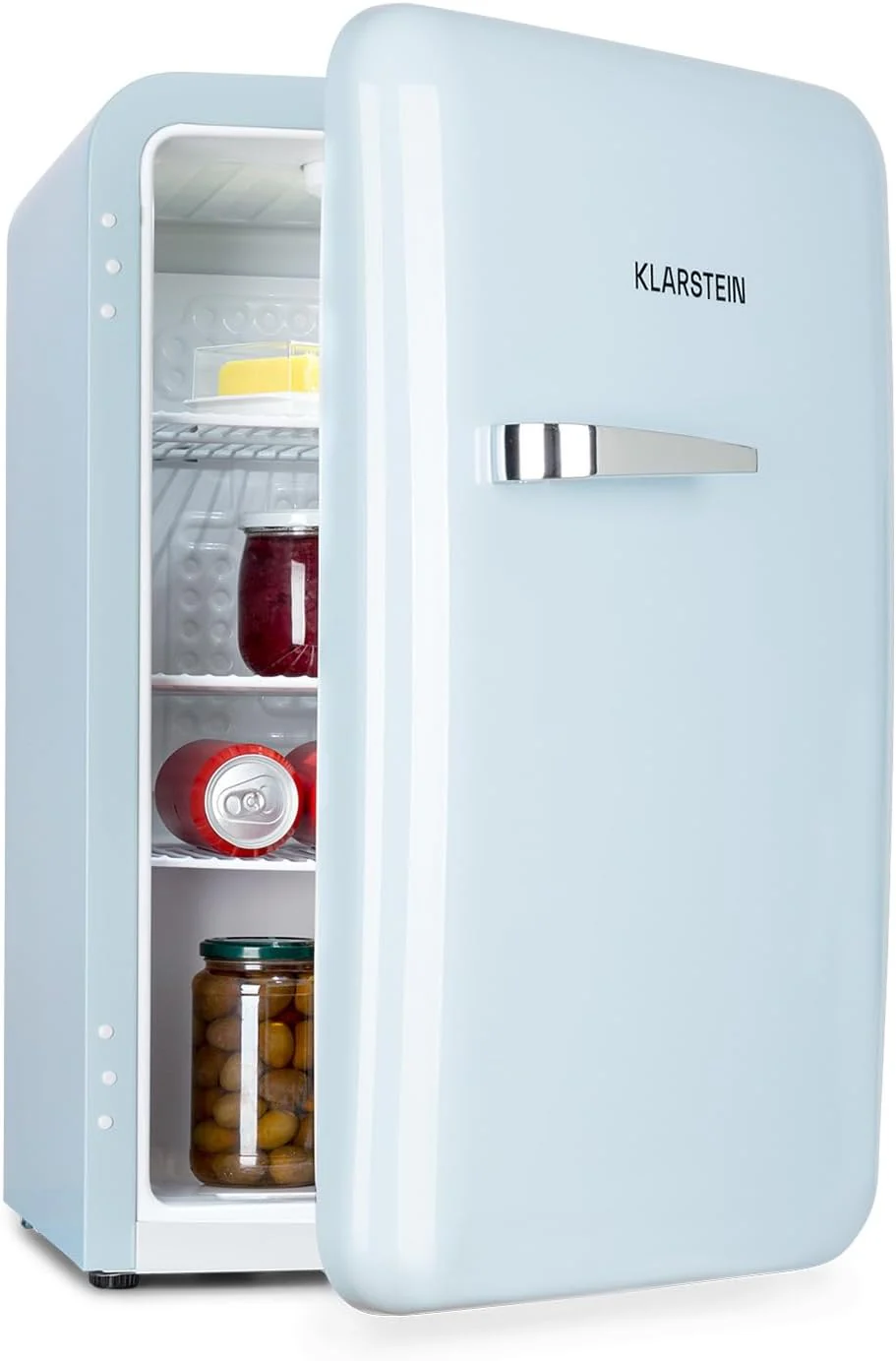 Klarstein Audrey Mini - kleiner K��hlschrank, kompakte Mini-Bar, freistehend, Kompressionsk��hlung, Fassungsverm?gen, K��hlung: 0-10 ��C, Mini-K��hlschrank mit 70 Liter Fassungsverm?gen, rot