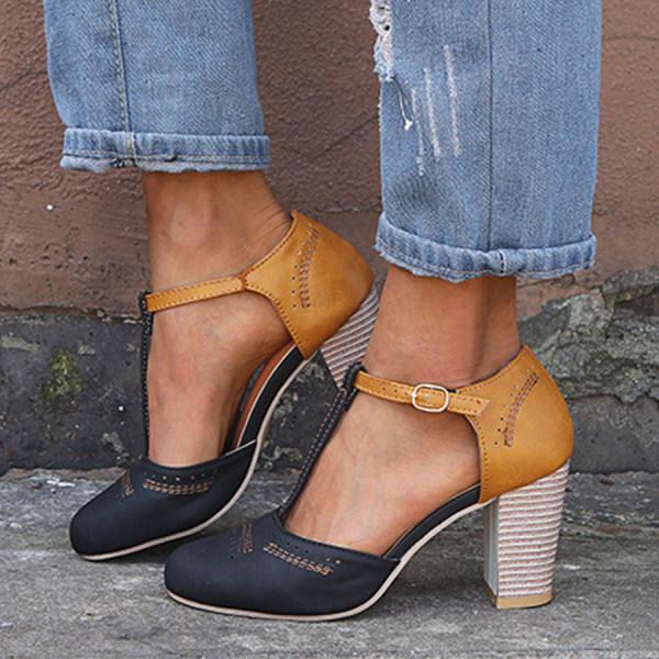 Orthop?dische Schuhe f��r Damen mit Blockabsatz | Bequeme Leder-Halbschuhe zum Reinschl��pfen f��r langes Stehen und Gehen