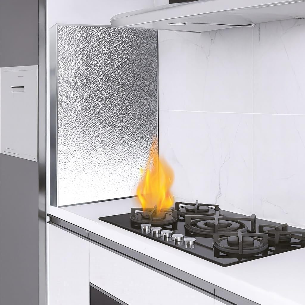Generisch Magnetische Hitzeschutzplatte 70 x 20 cm – Feuerfester Kühlschrankschutz für Gasbrenner, Hitzeschutz für Küchengeräte, Längenoptionen von 20 bis 120 cm