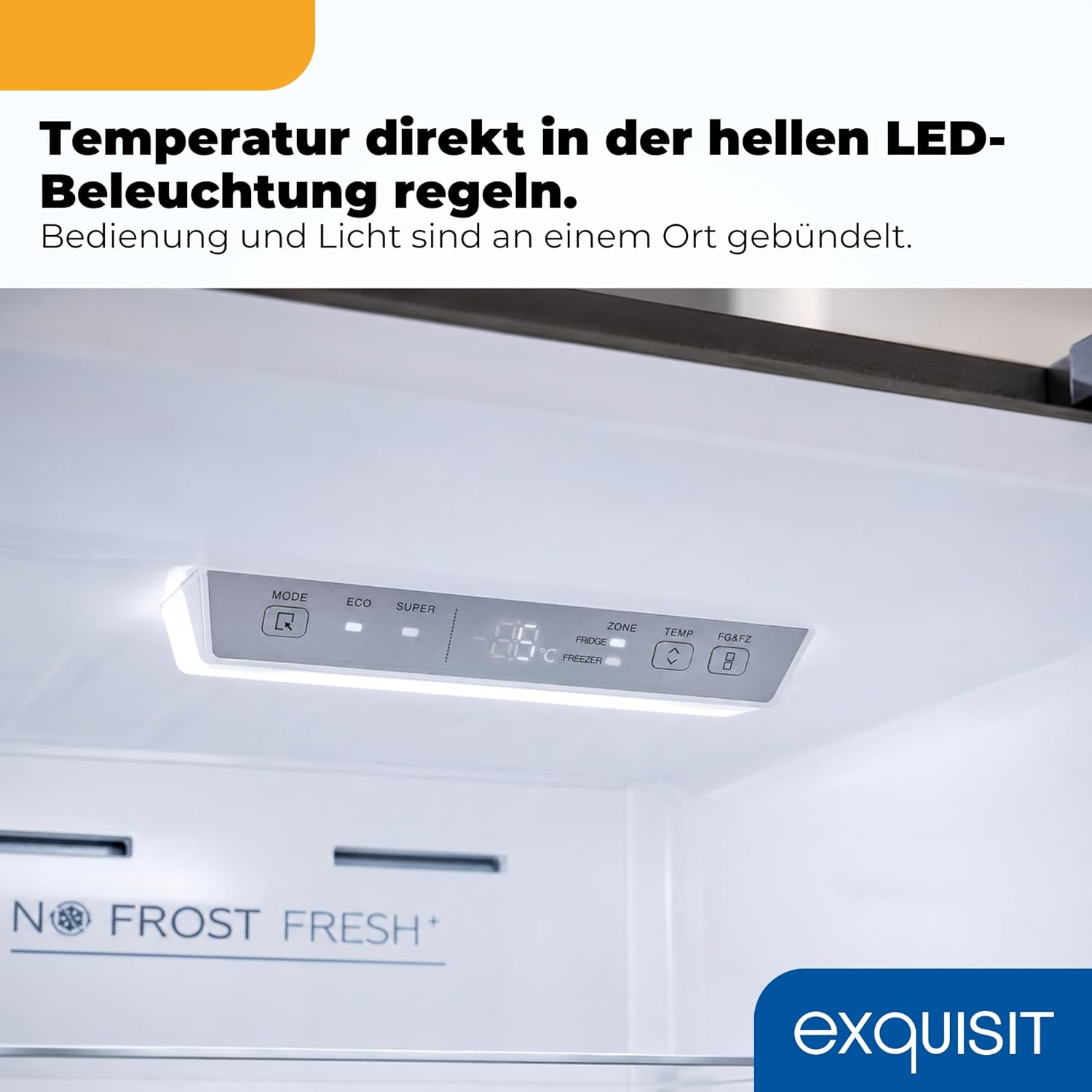 Exquisit Kühl-Gefrierkombination 377 l No Frost, Inoxlook