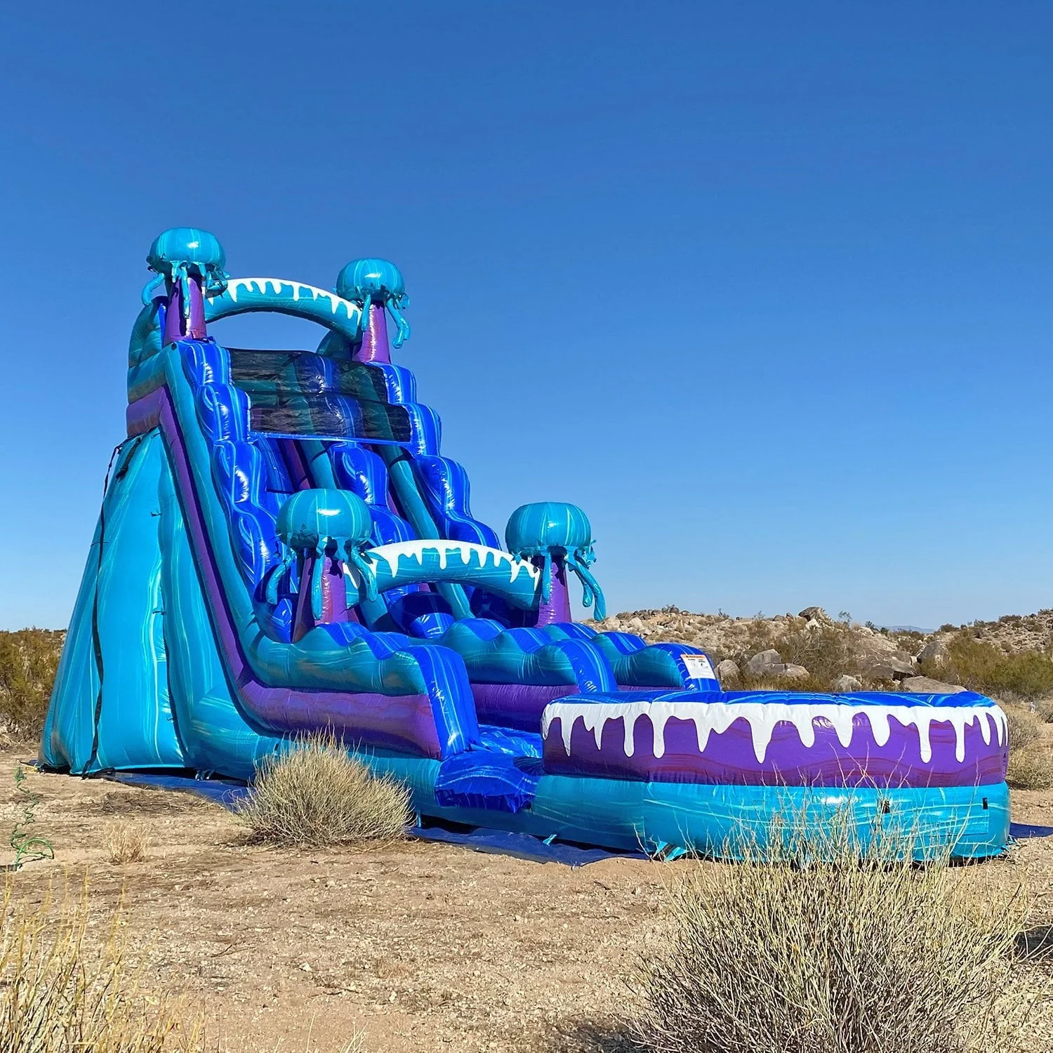 2025 JumpOrange Resbaladilla Acuática Inflable Comercial Eléctrica con Piscina Splash | Para Adultos y Niños | Incluye Soplador, Estacas y Bolsa de Almacenamiento | 19 Pies de Altura x 36 Pies de Largo x 15 Pies de Ancho