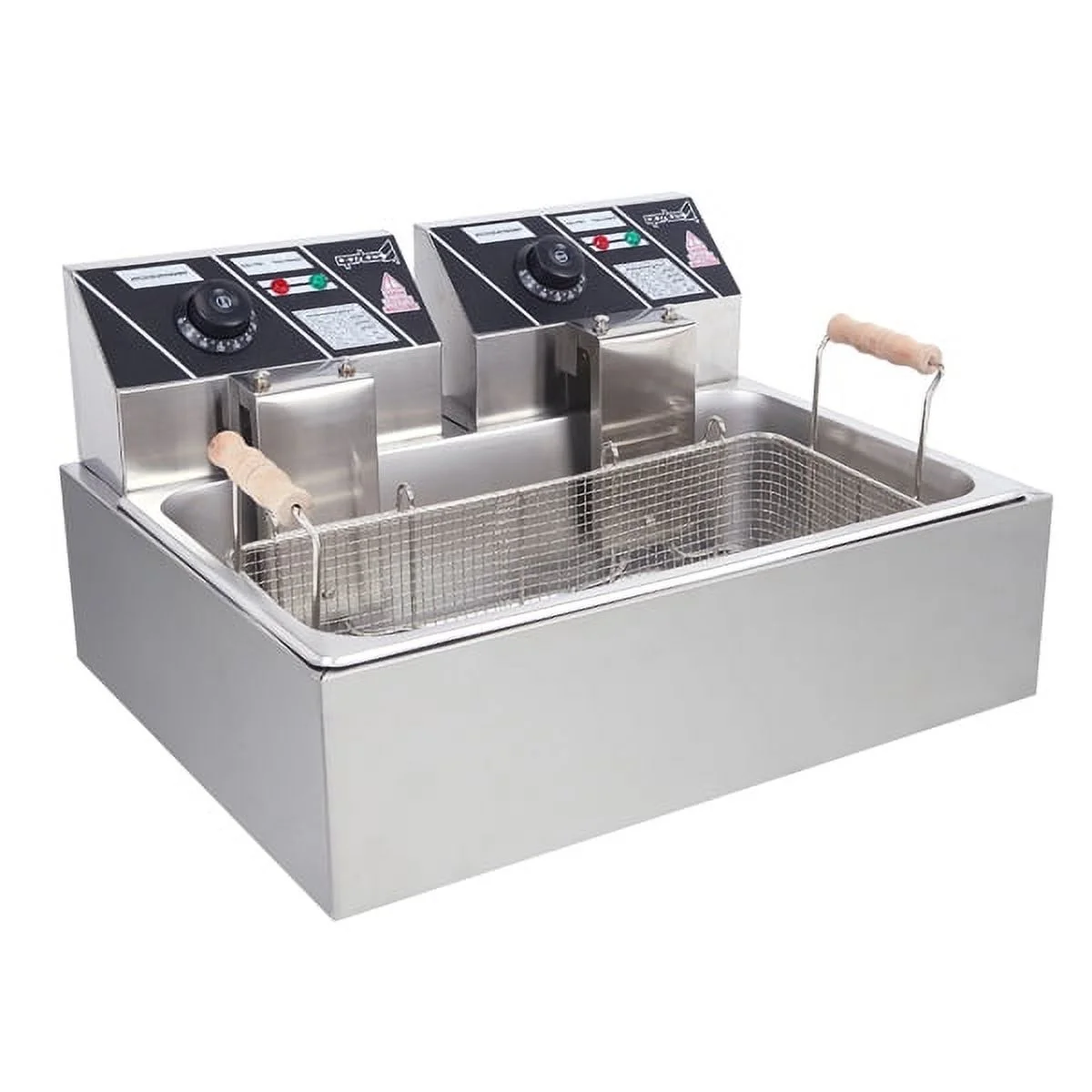 2025 Bornmio Grote elektrische enkelcilinder friteuse van roestvrij staal 5000 W Max �C 12,7 Qt olieverbruik / 23,26 Qt totale capaciteit oliereservoir