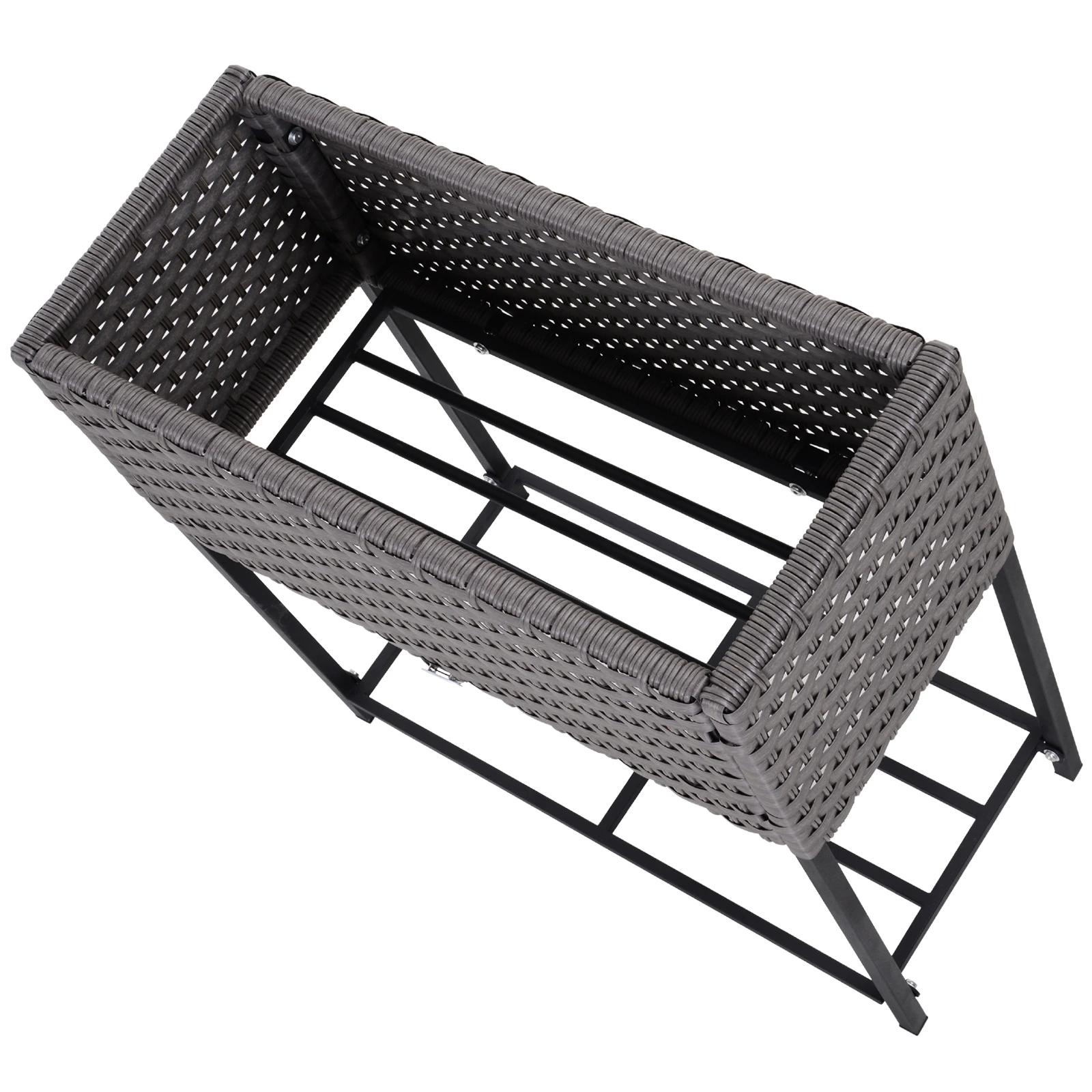 Outsunny? verhoogd bed, bloembak, bloempot met plank, irrigatie, rotan bruin 70 x 30 x 72 cm | Aosom.de