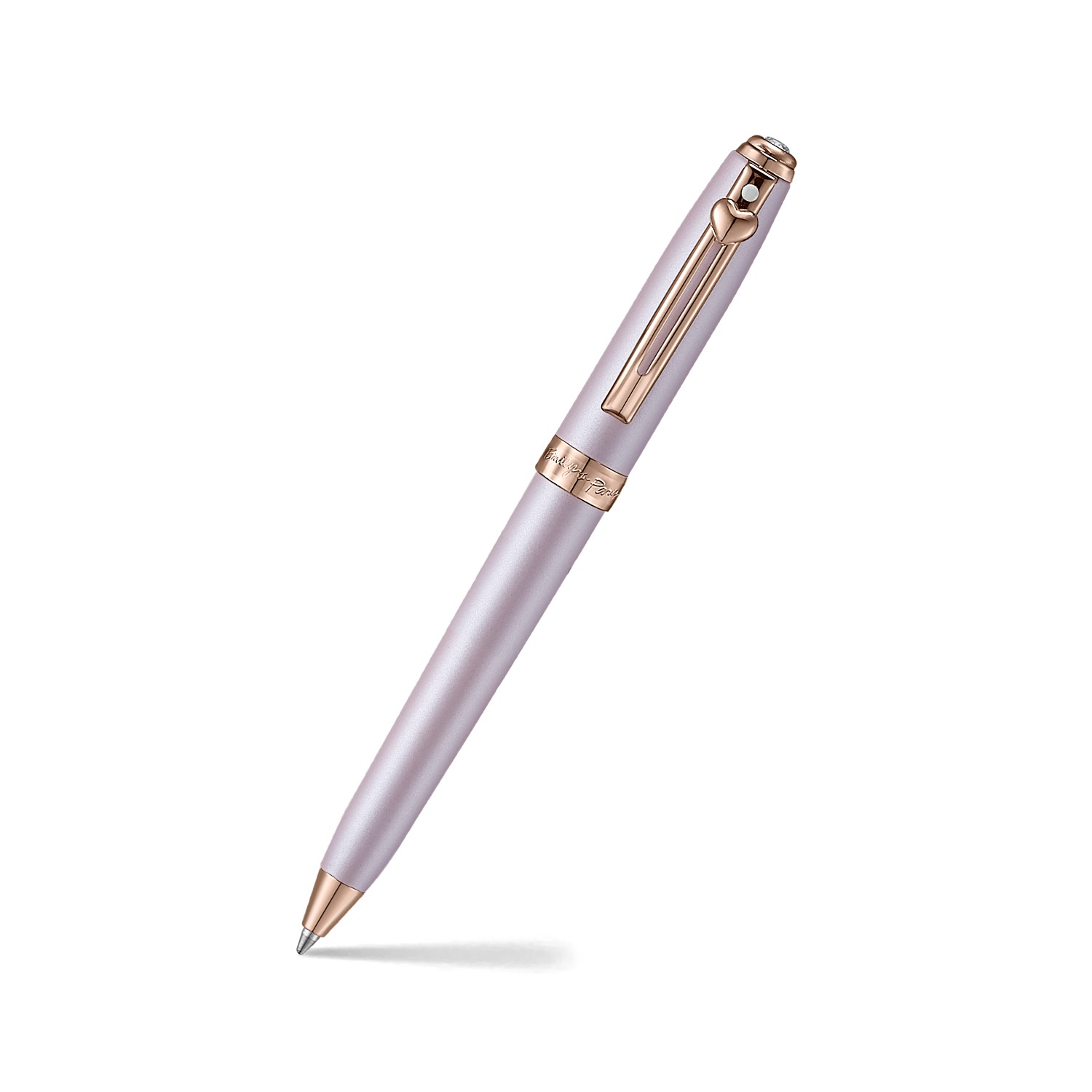Sheaffer Emily in Paris Prelude Mini 9810 Pastel Pink Ballpoint Pen with Swarovski Crystal and Full-Grain Leather Credit Card Holder Gift Set