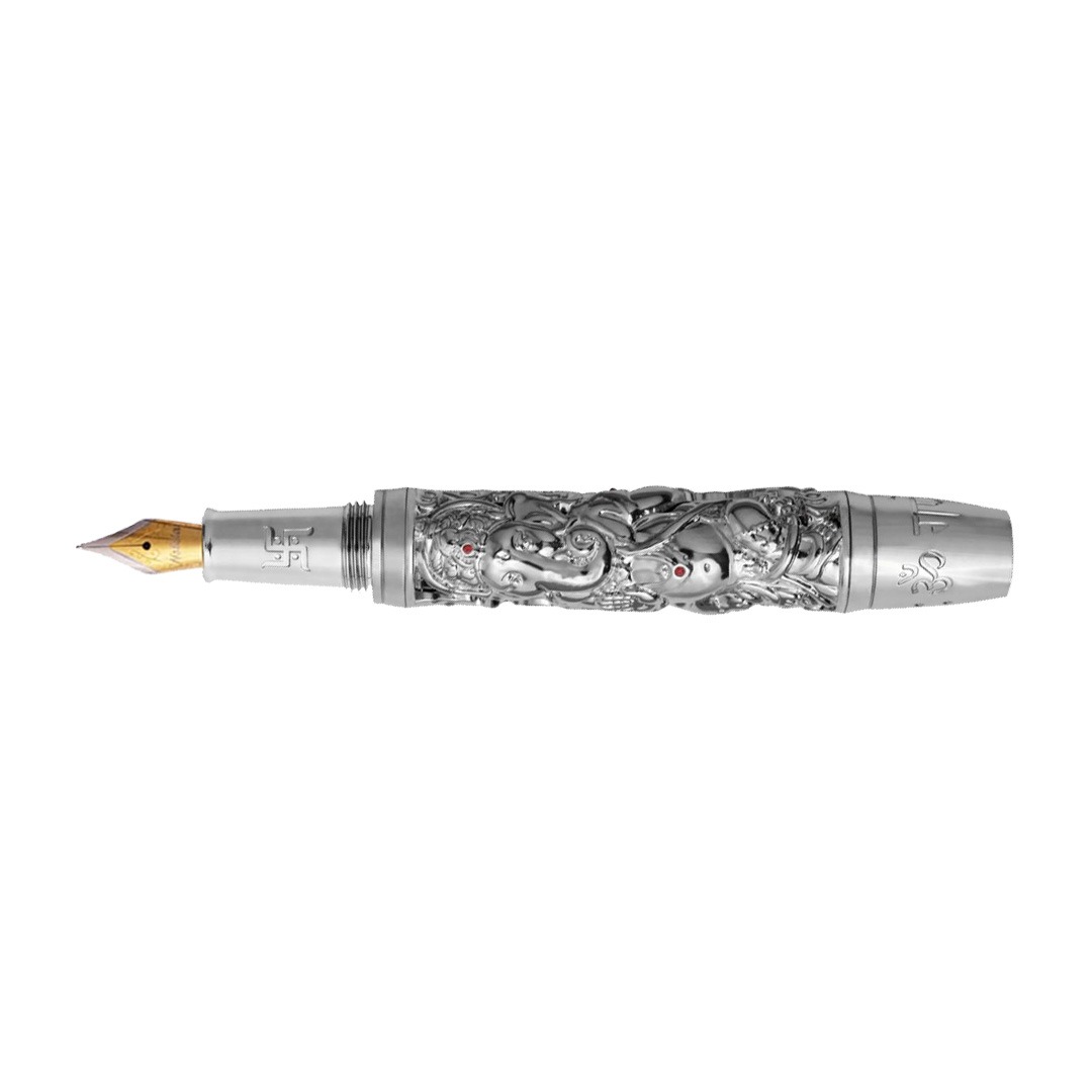 Noblia Limited Edition Ganesha Fountain Pen (Medium) Silver